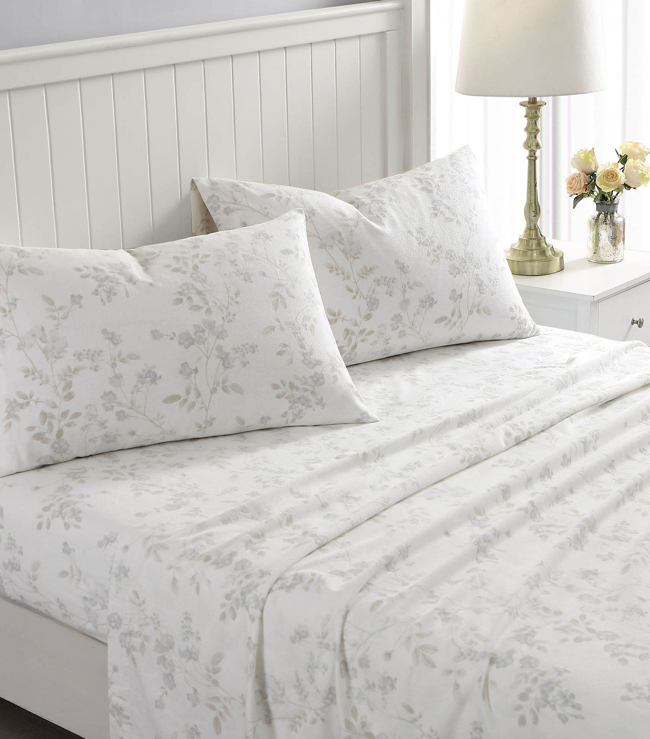 Juego de Sábanas Matrimonial en Algodón Fawna Light Grey New