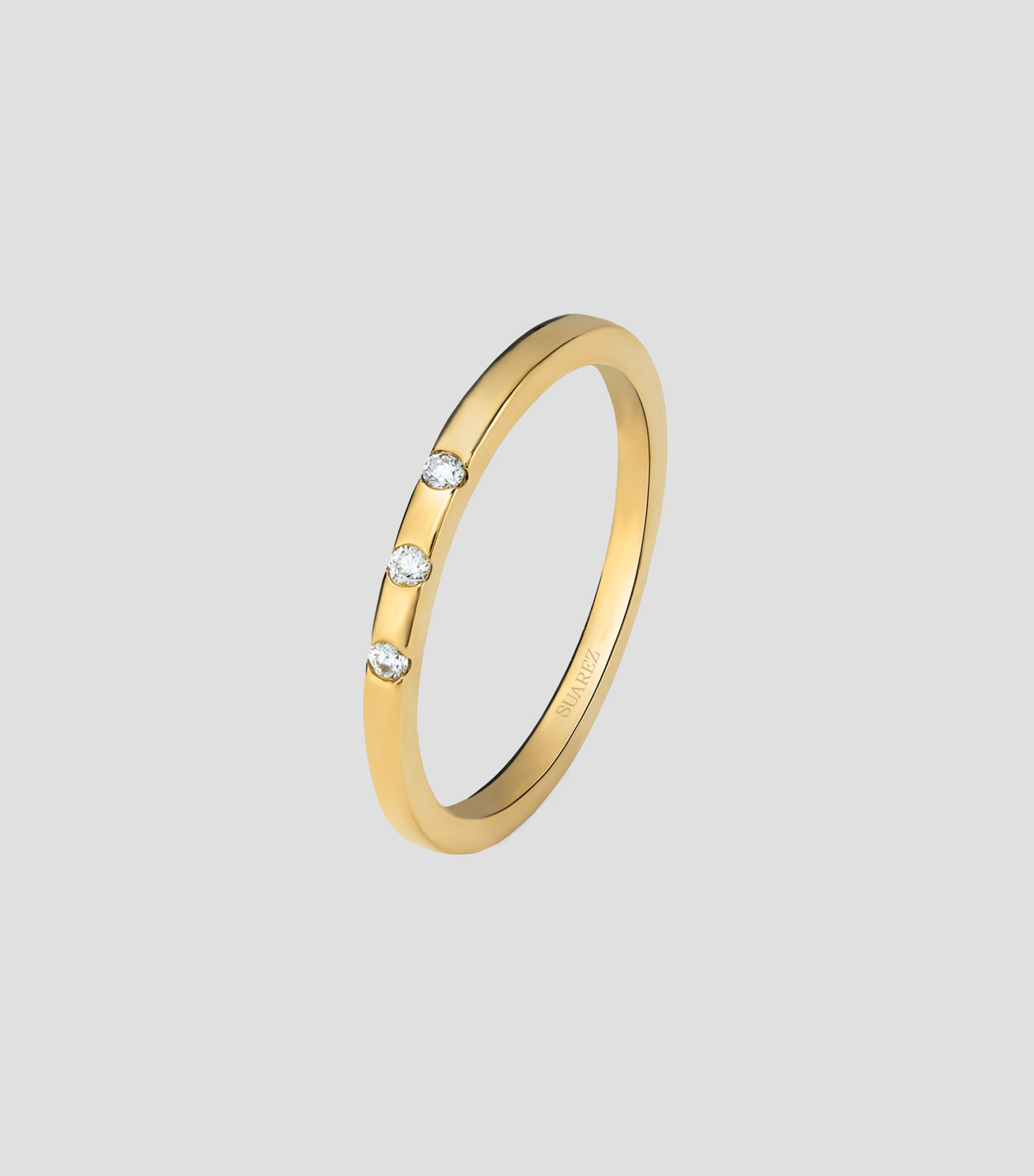 Anillo en Oro amarillo de 18 Kilates con diamantes Mujer