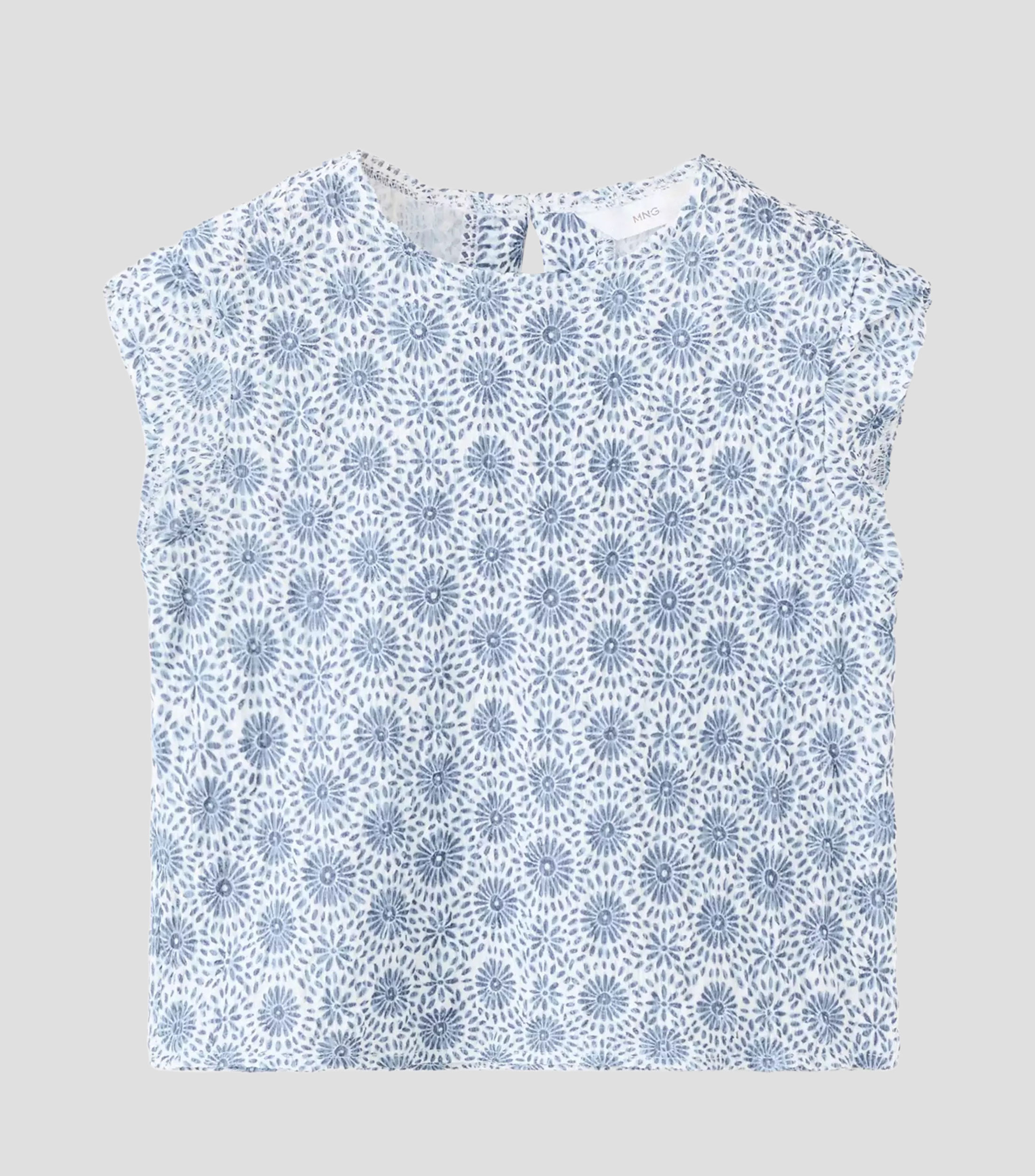 Playera cuello redondo sin mangas estampada Niña