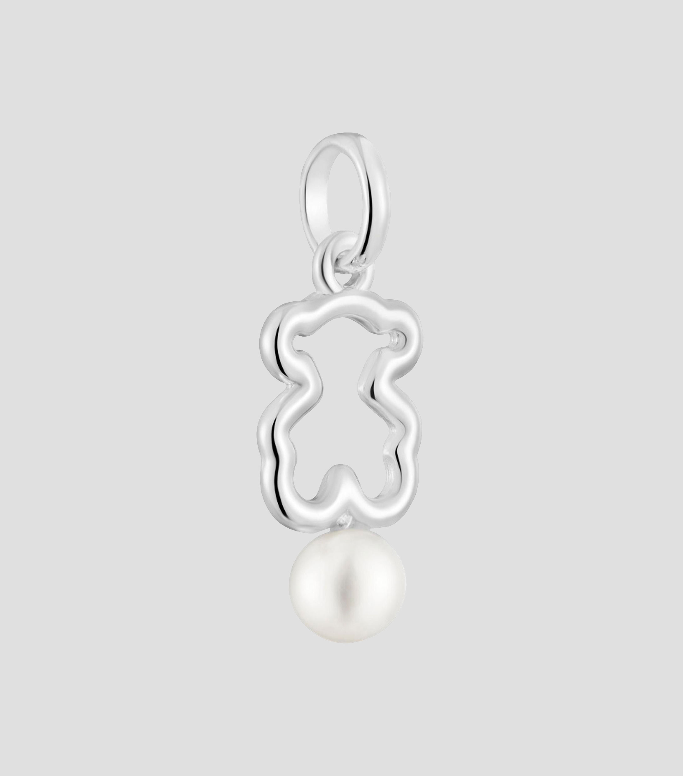 Dije de oso en plata .925 New Silueta con perla Mujer