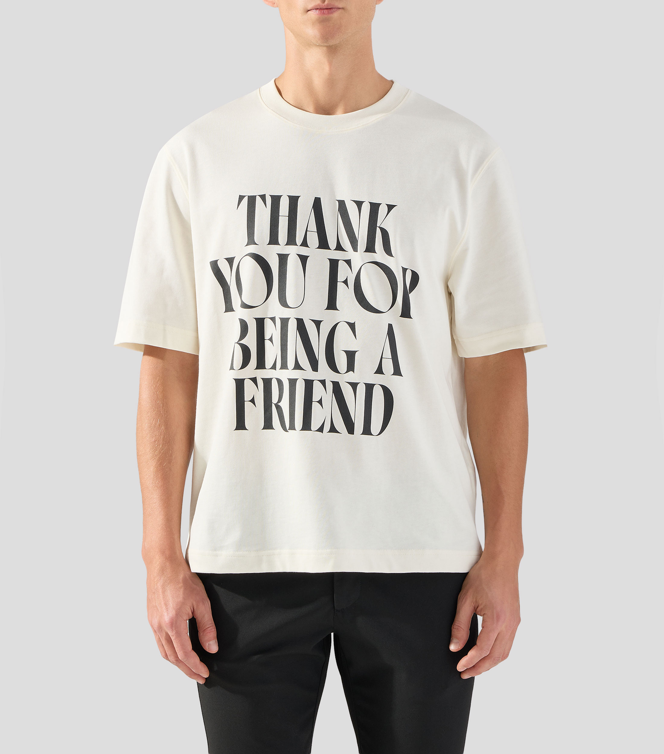 Playera de cuello redondo con manga corta estampada Hombre
