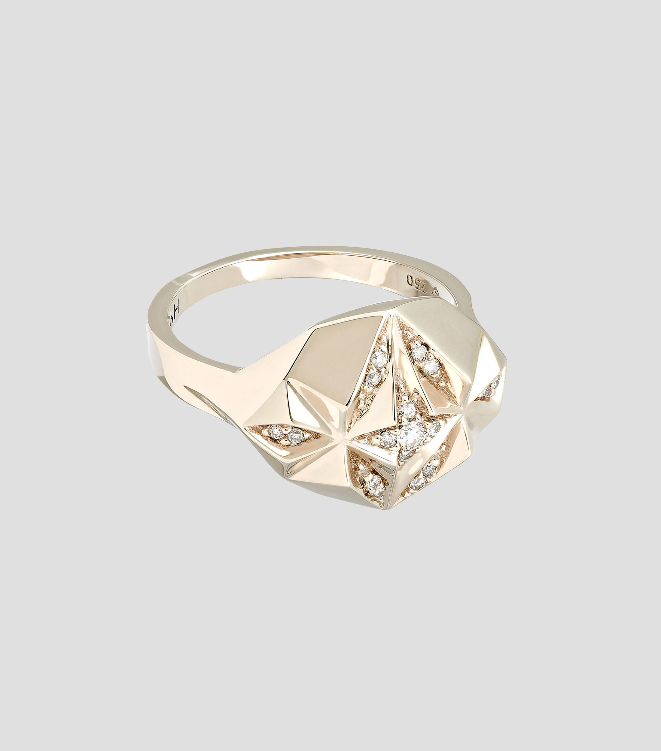 Anillo en oro de 18 kilates con diamantes Prismas Mujer