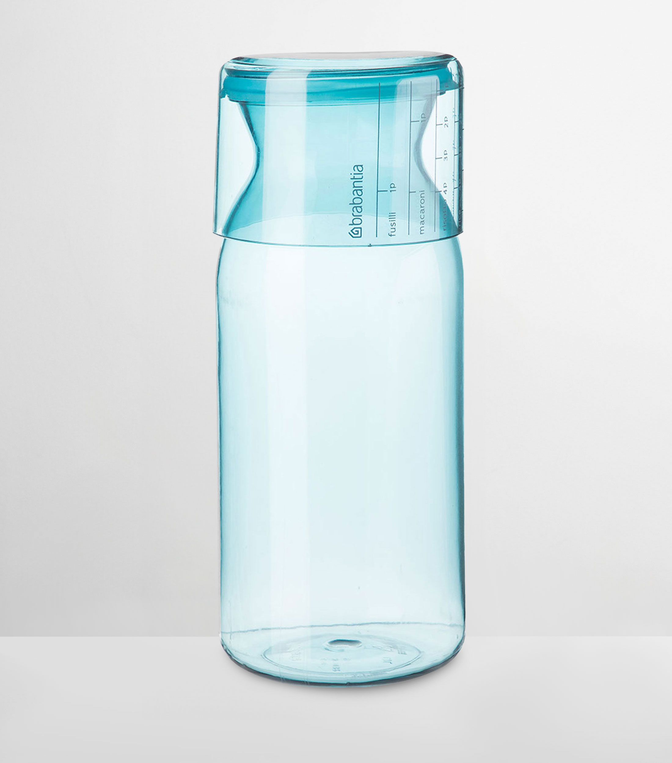 Especiero con taza medidora en tritan azul