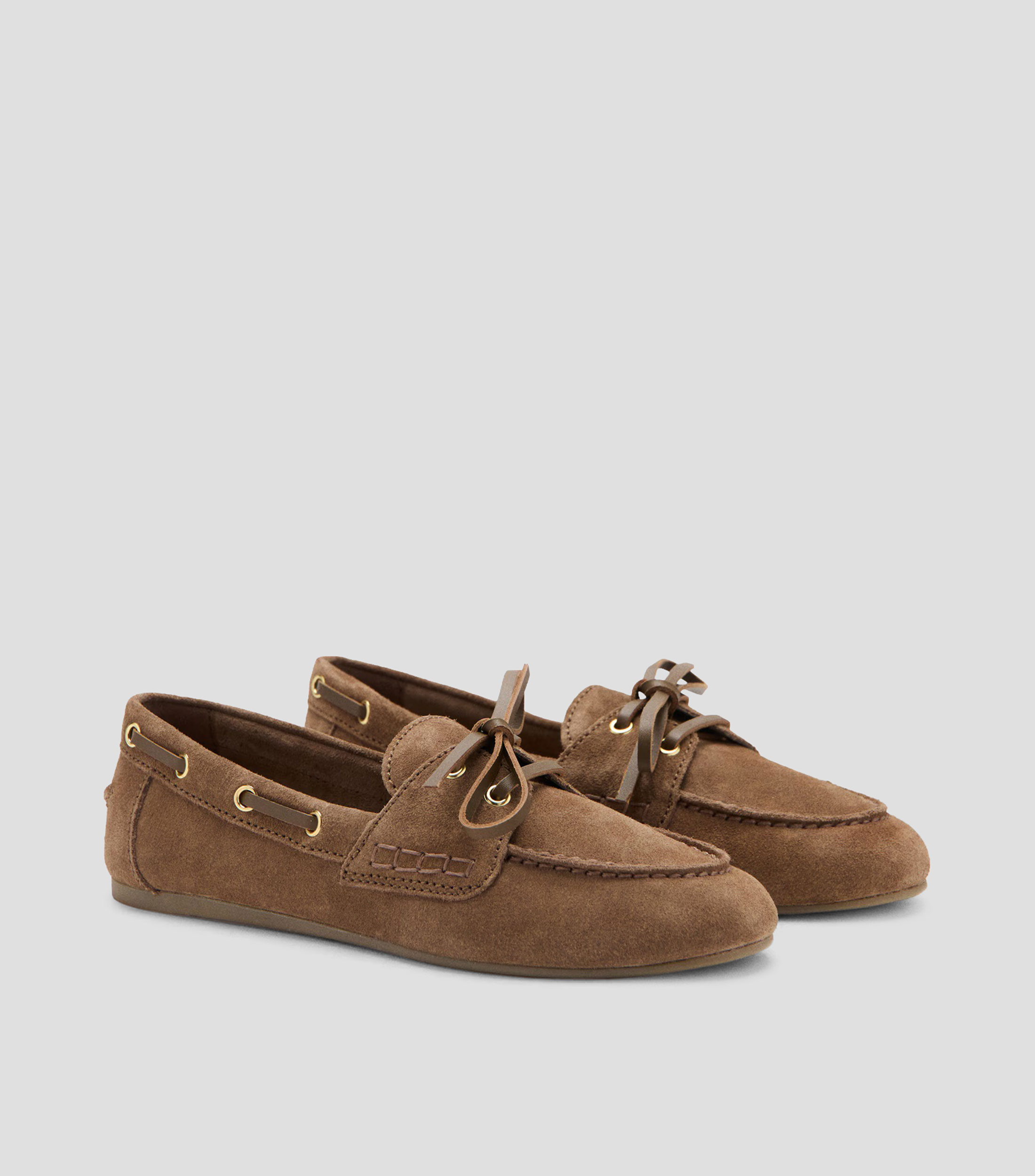 Mocasines en piel con lazo Mujer