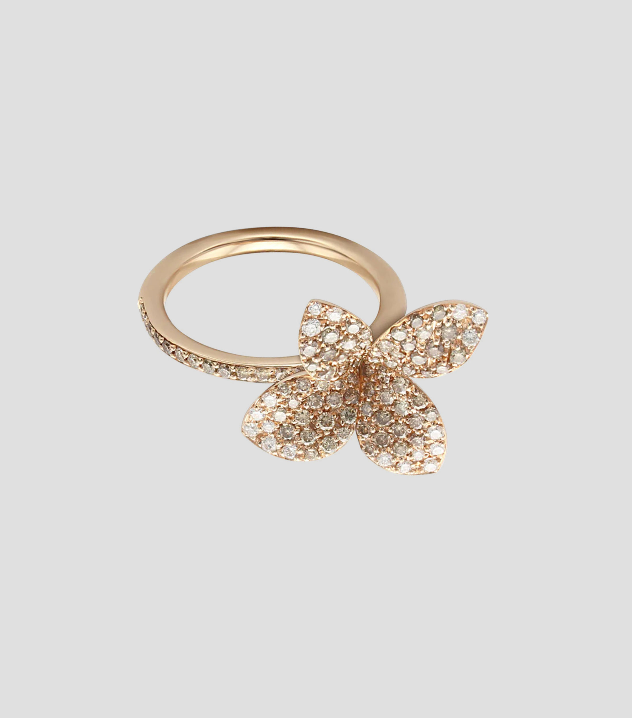 Anillo con Flor e Incrustaciones Mujer