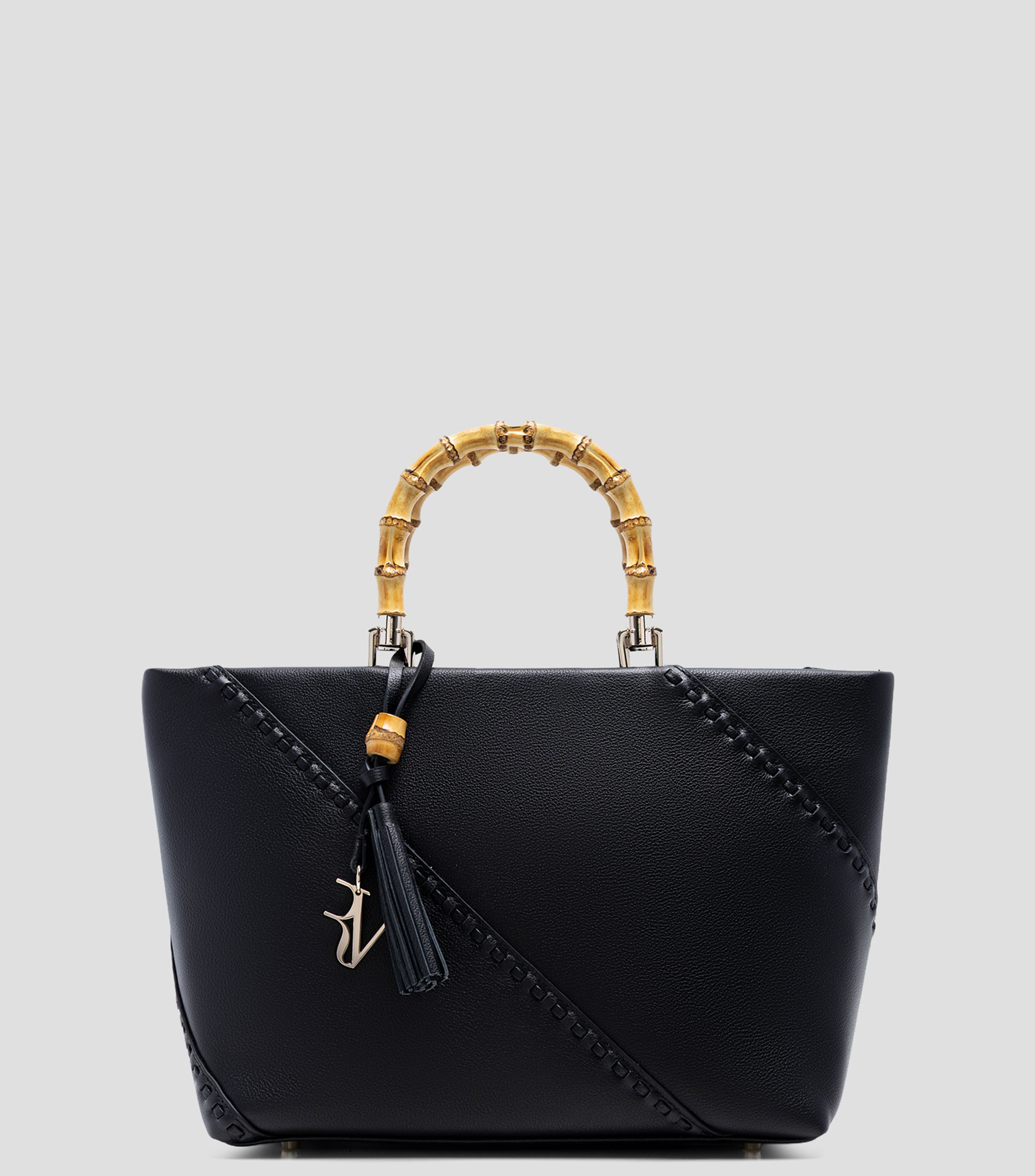 Bolsa satchel negro en piel Clara lisa Mujer