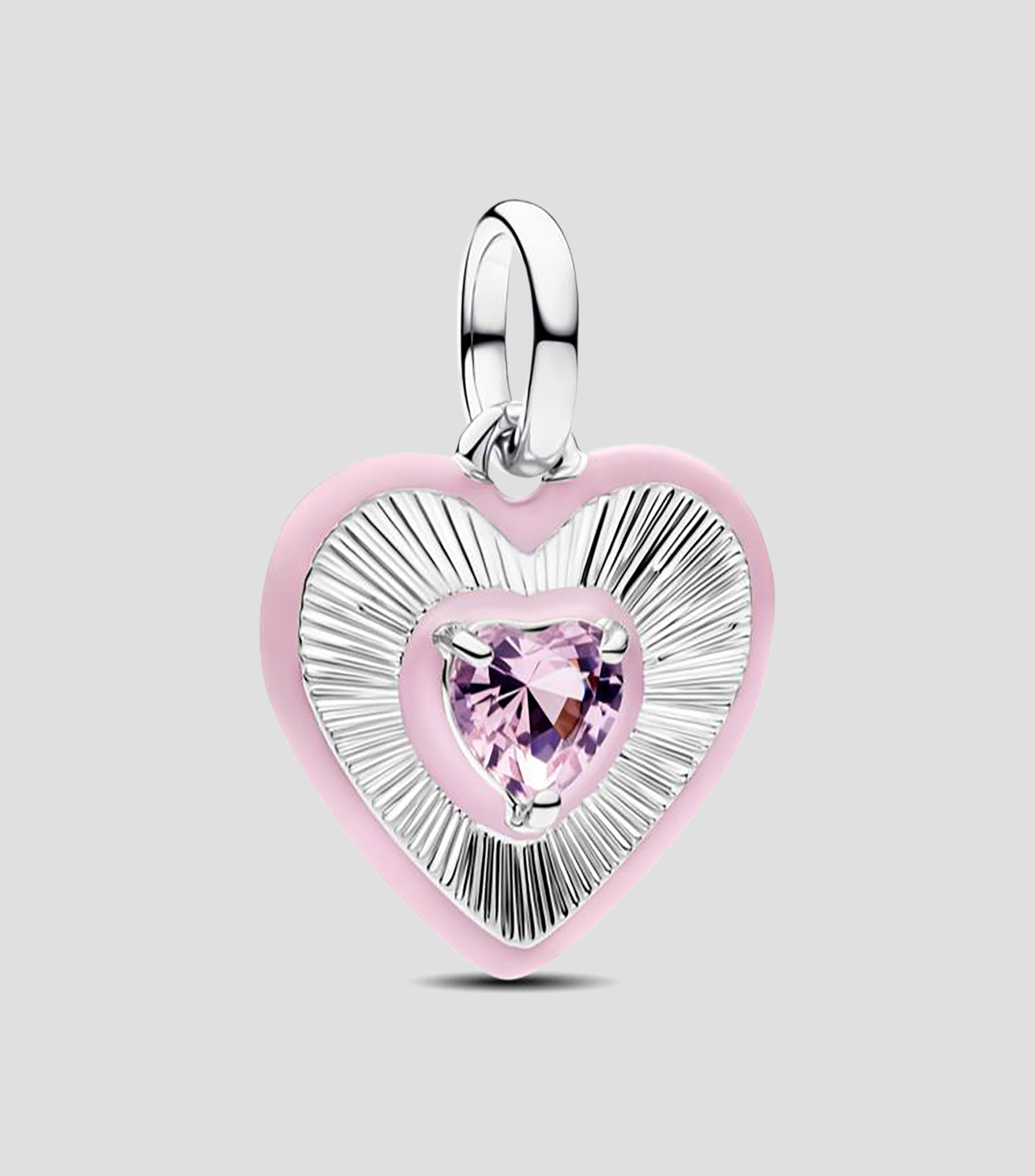 Charm de corazón en plata .925 con cristal Mujer