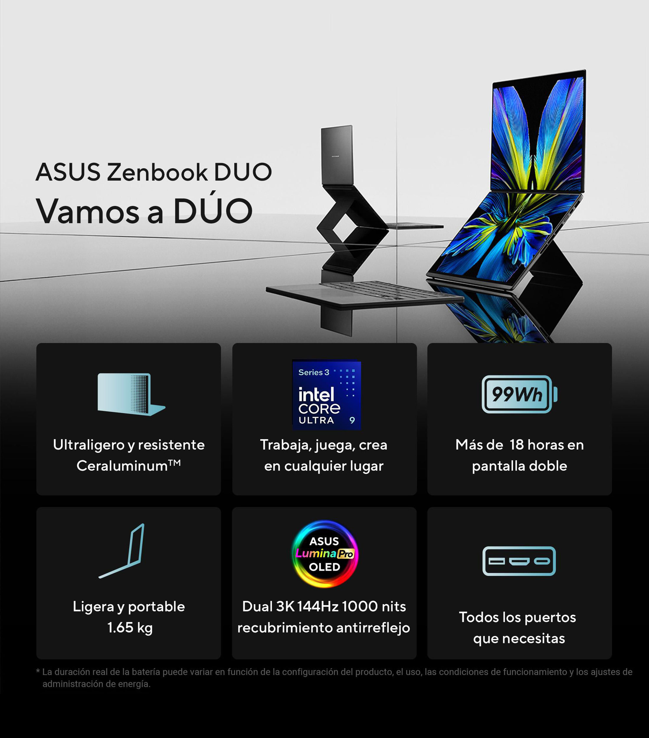 Laptop, Zenbook Duo, 14", Intel Core Ultra 9, RAM 32 GB, 2 TB SSD