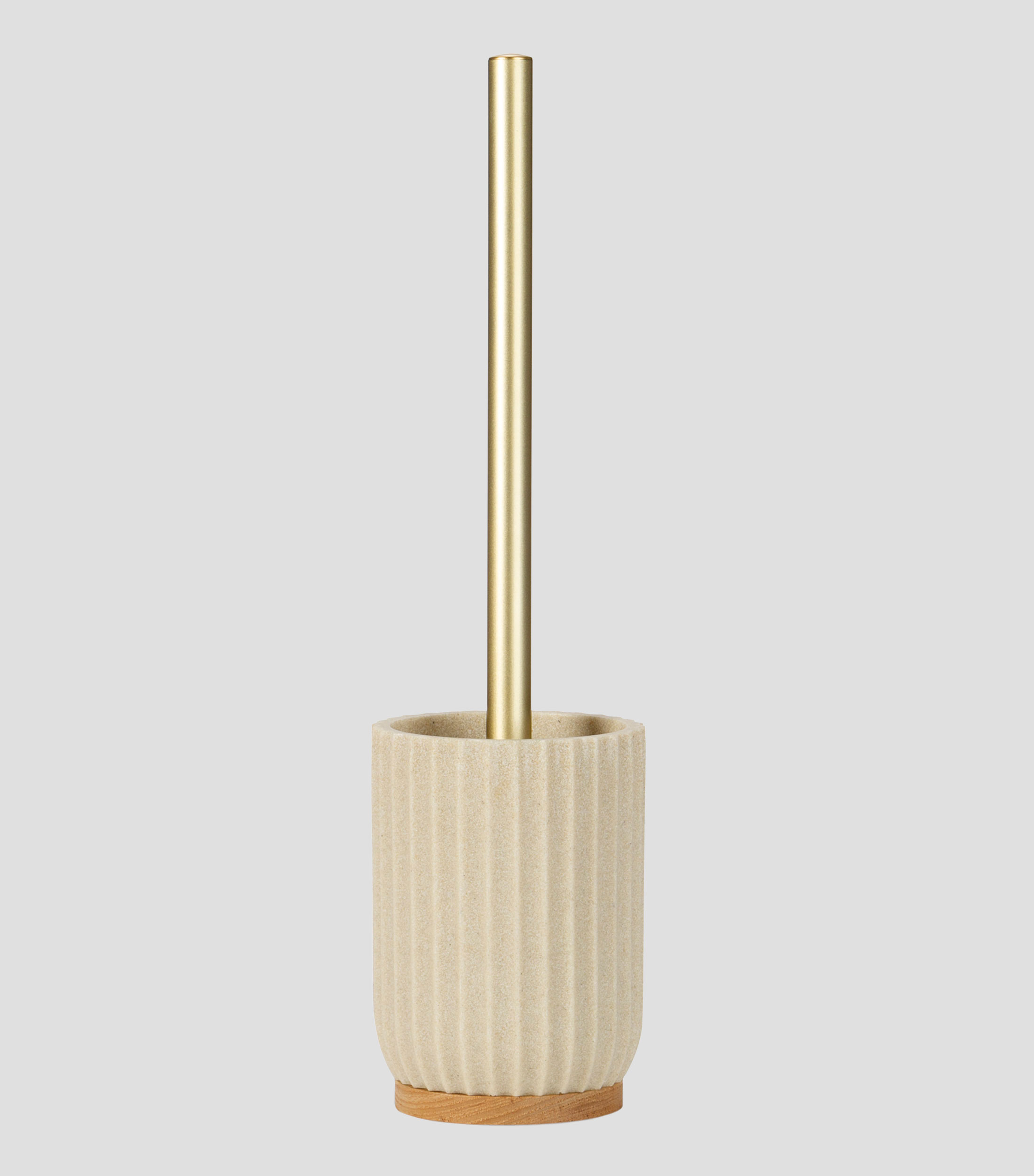 Cepillo para WC Beige Claro, Dorado en Poliresina