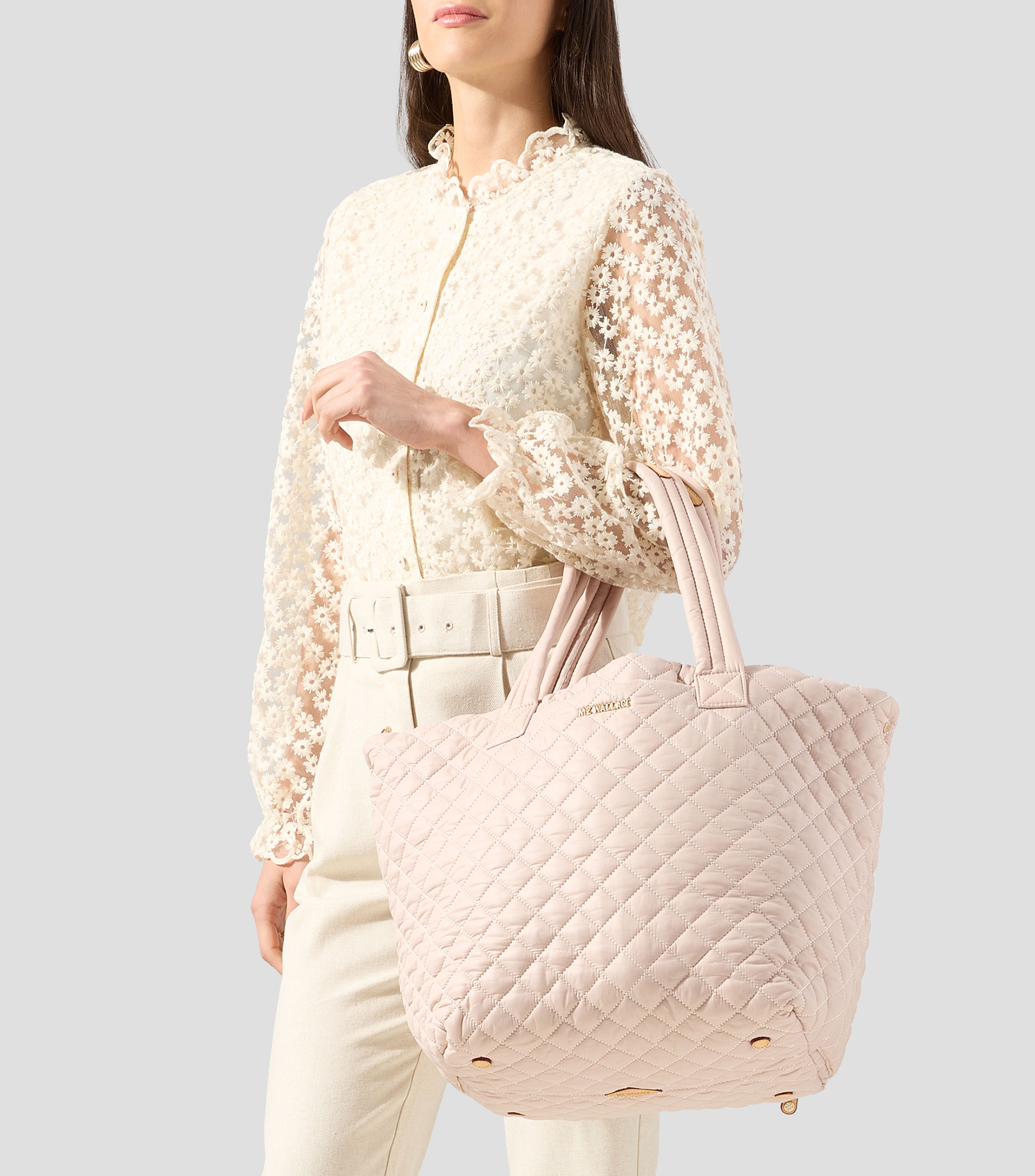 Bolsa tote mediana Metro Deluxe rosa lisa Mujer