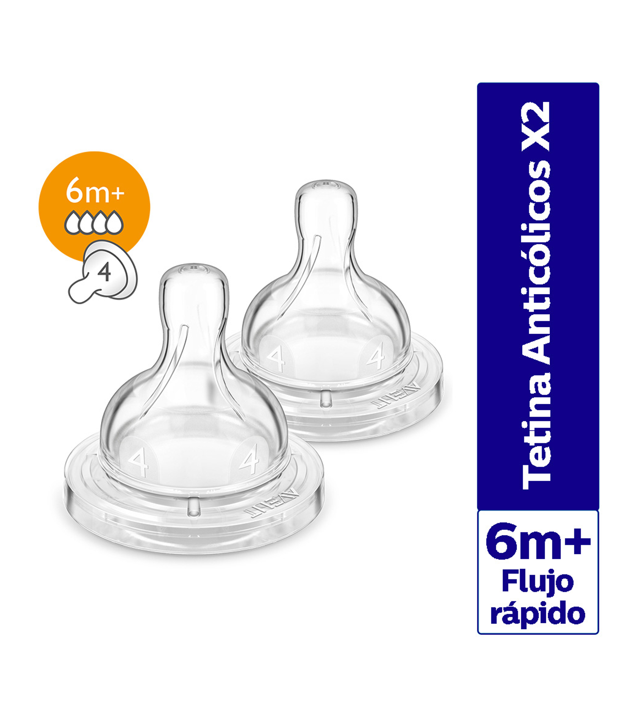 Set de 2 Tetinas anticólicos Flujo rápido