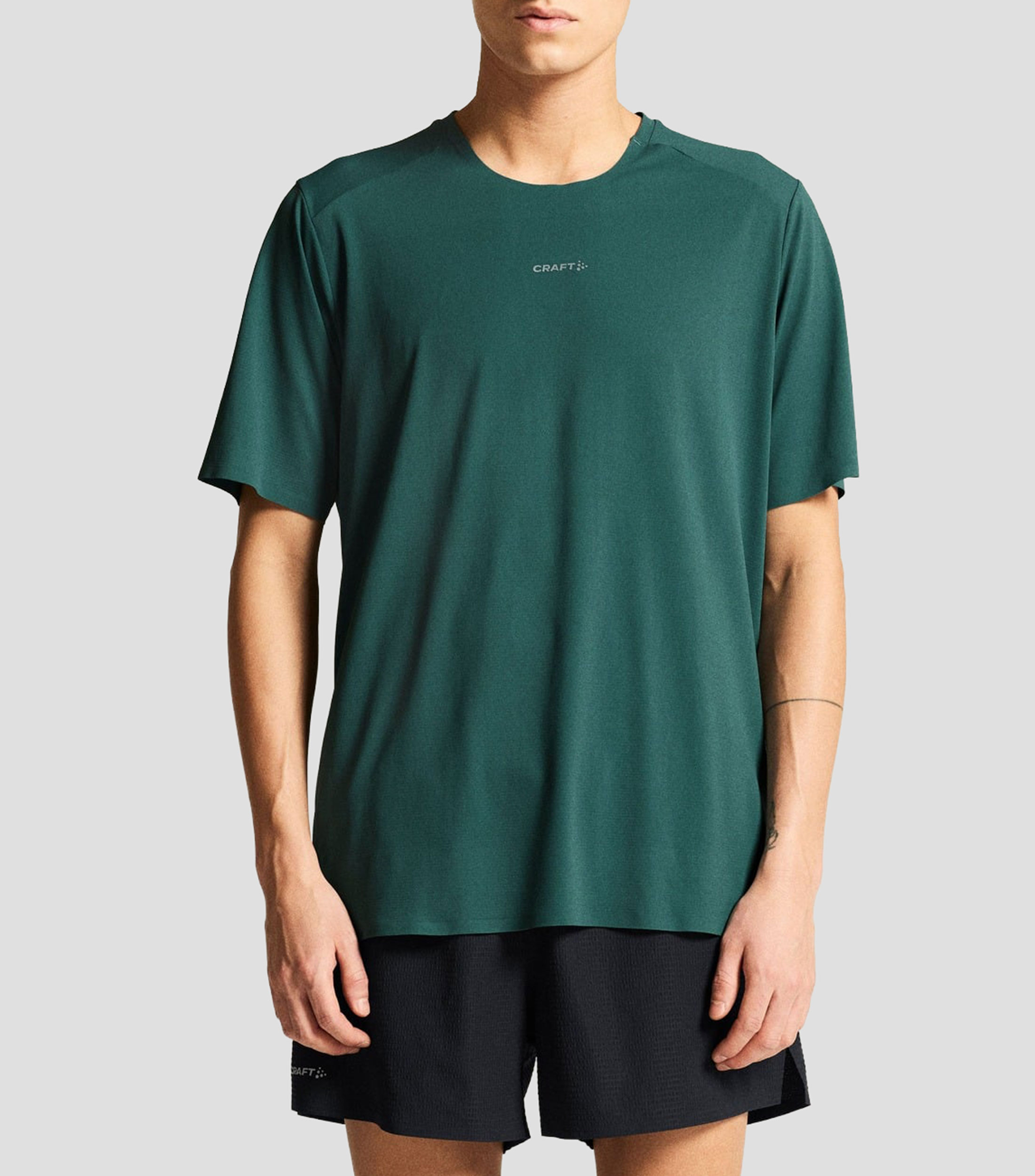 Playera para entrenamiento cuello redondo manga corta lisa Hombre
