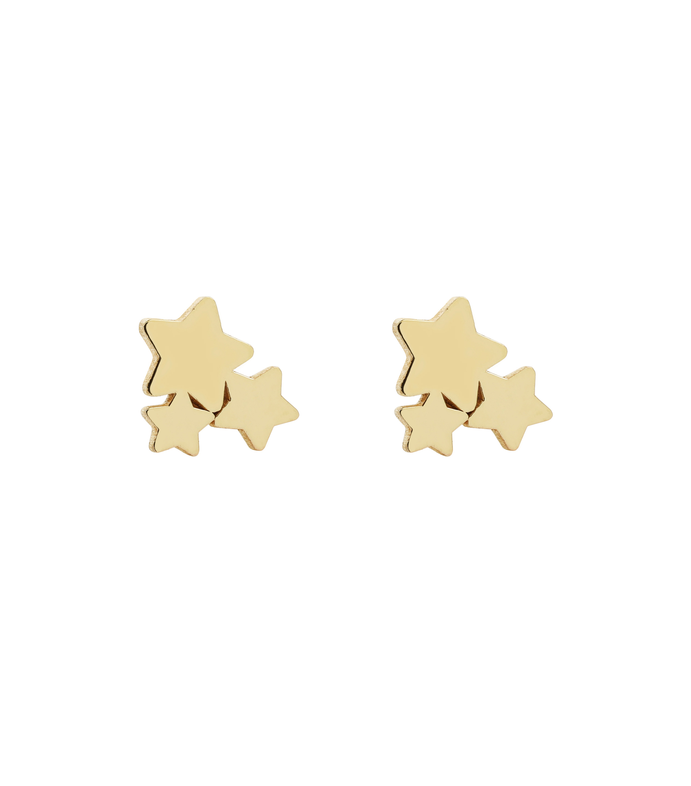 Broqueles en Oro de 14 Kilates Nature 3 Estrellas Niña