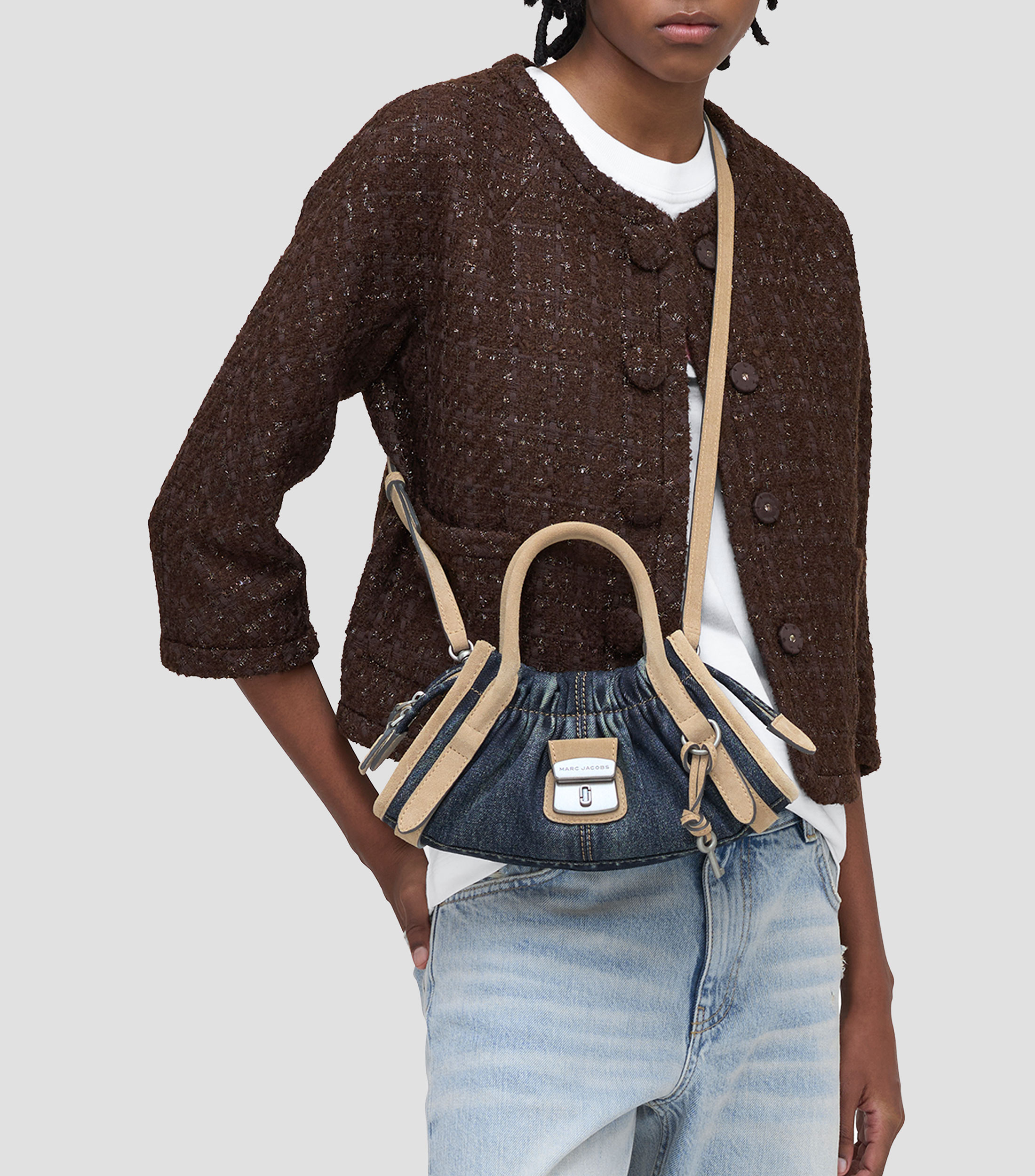 Bolsa satchel azul Cristina lisa Mujer