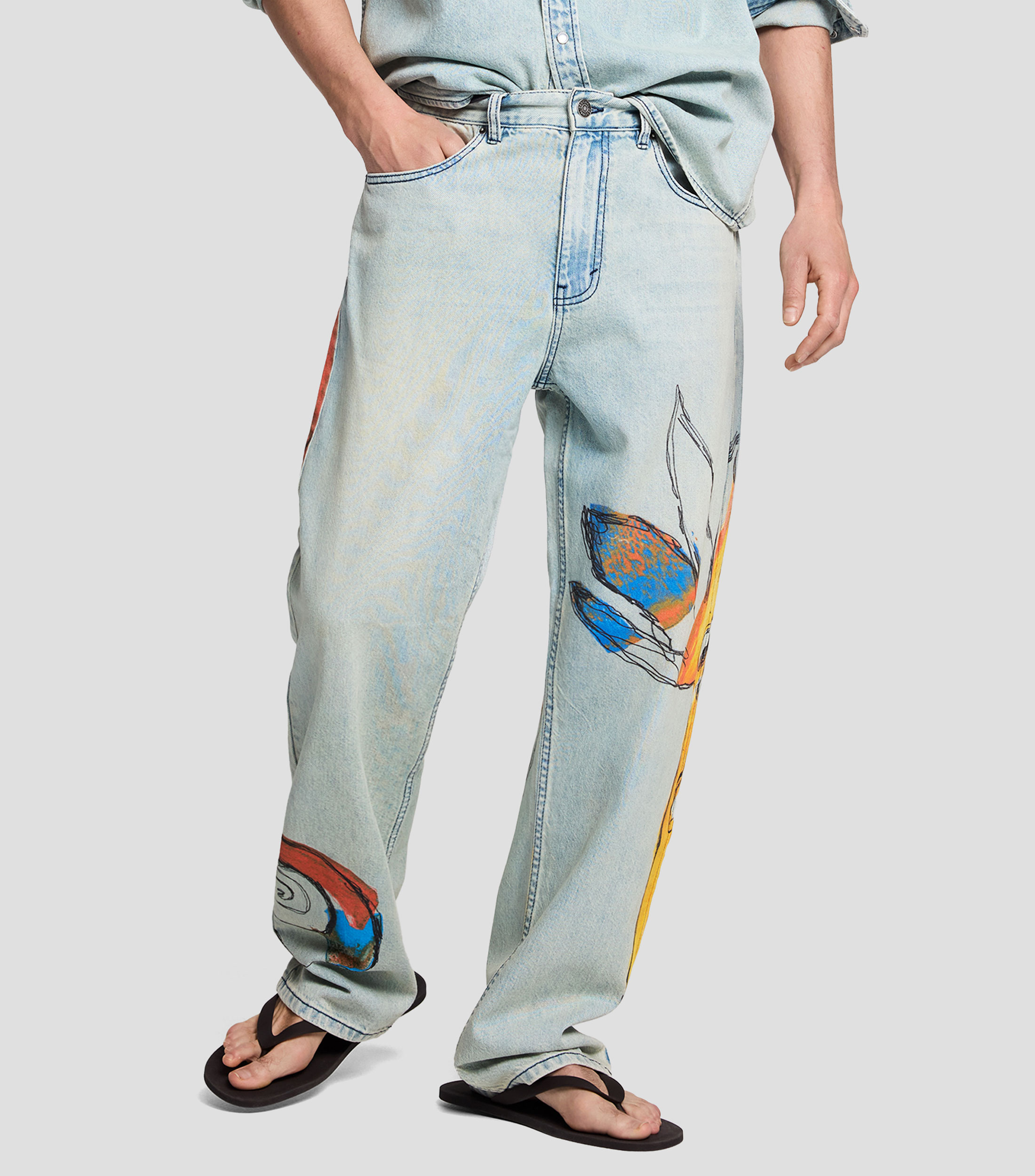 Pantalón vaquero estampado Hombre