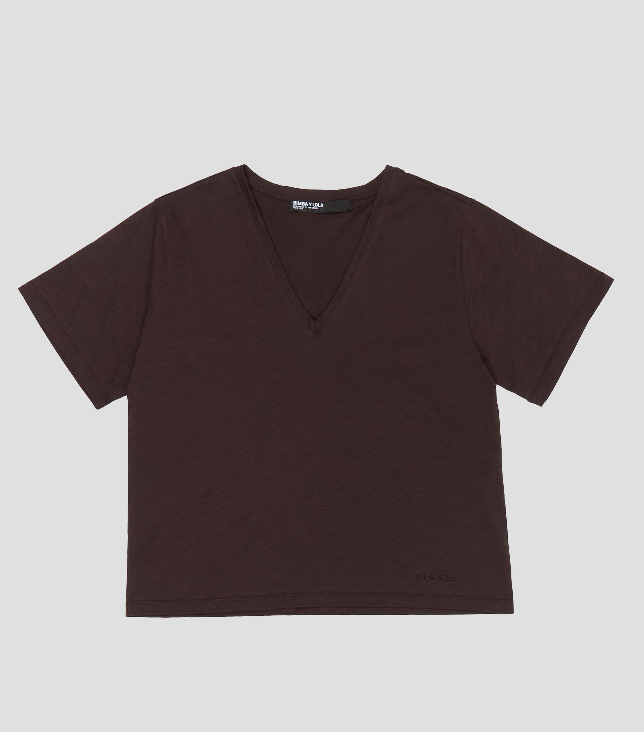 Playera cuello V manga corta Mujer