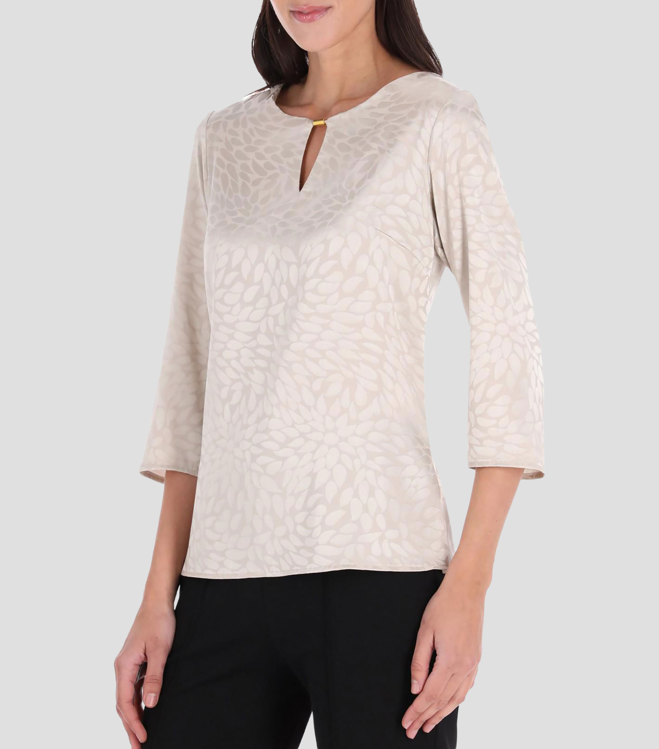 Blusa con diseño estampado manga 3/4 Mujer
