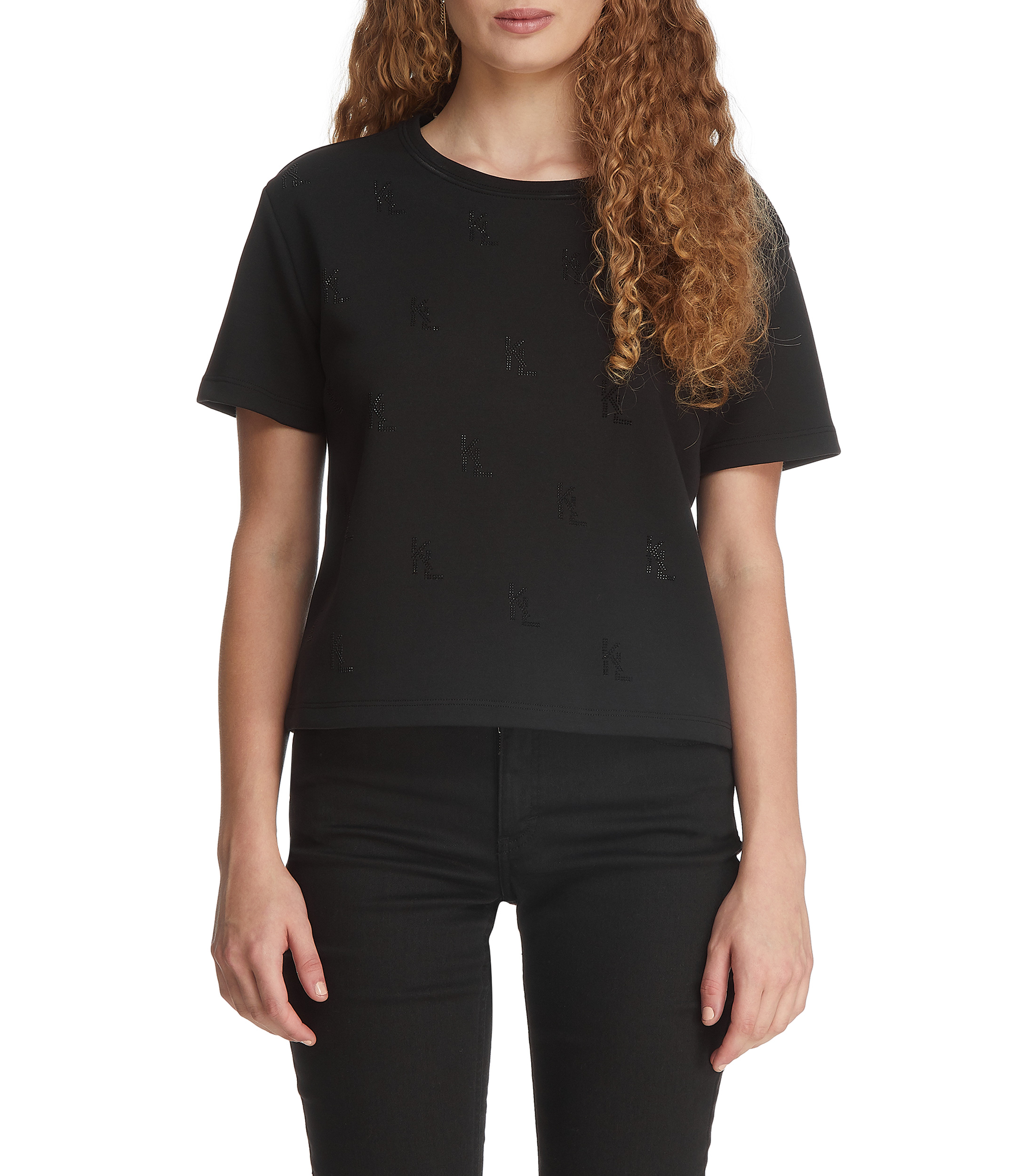 Camiseta, Rayas De Pedrería, Cuello Redondo, Media Manga, Turquesa Claro | Ulla Popken