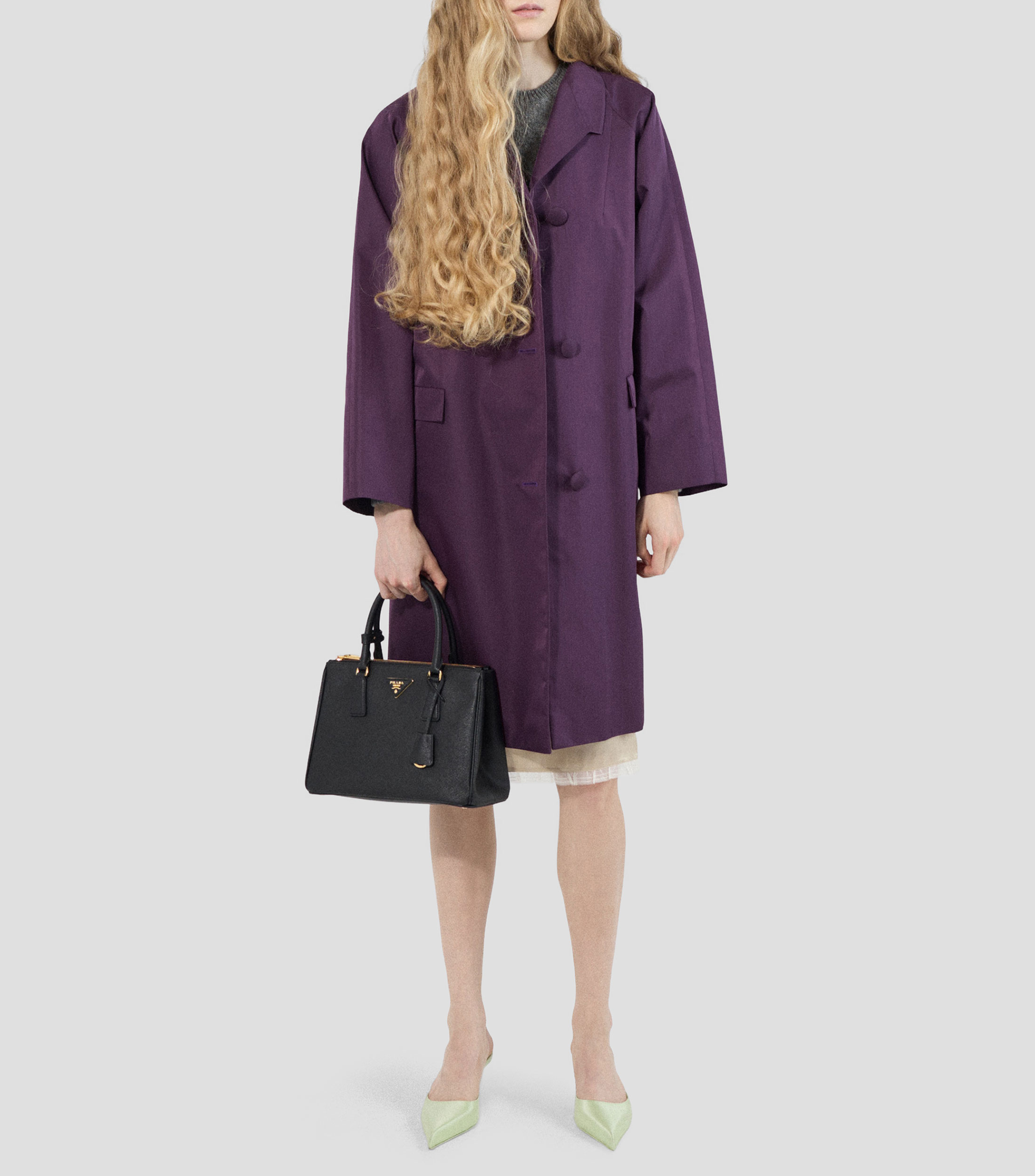 Bolsa Satchel Negra en Piel Galleria, Mujer