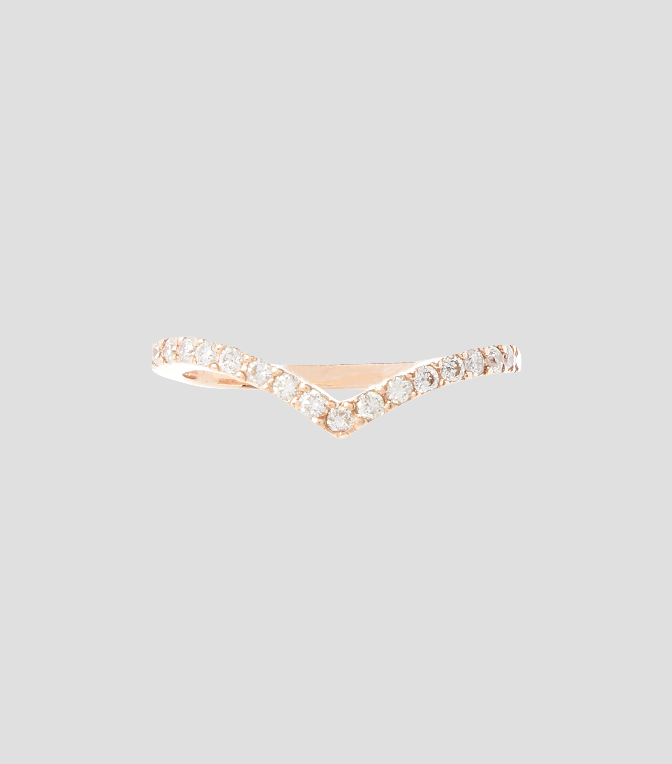 Anillo churumbela en oro rosa de 14 kilates con diamantes Mujer