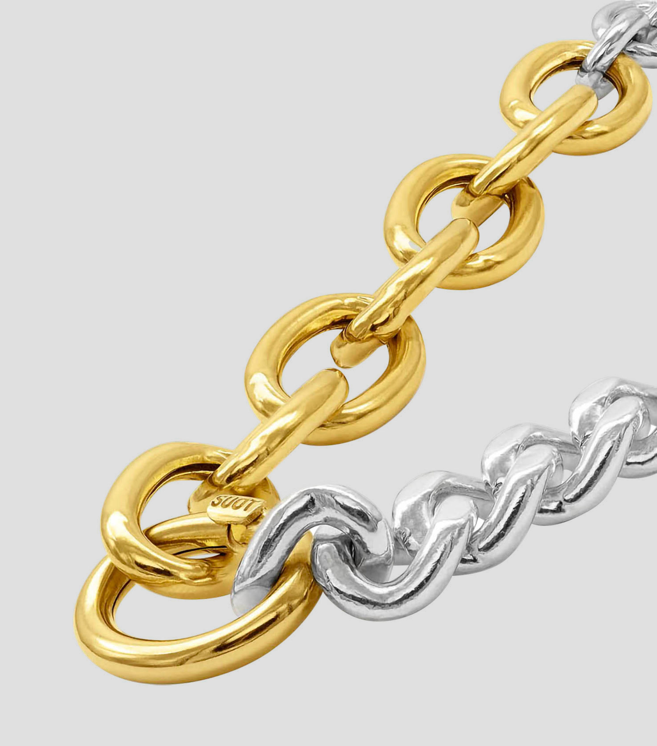 Collar en plata con eslabones Mujer