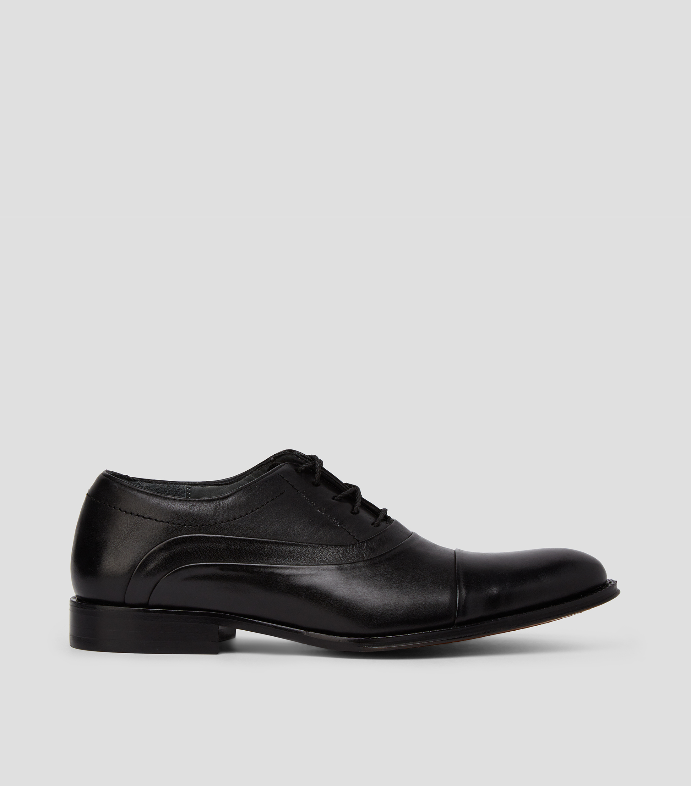 Zapatos de Vestir Oxford Negros en Piel Tacón Bajo Ancho Hombre