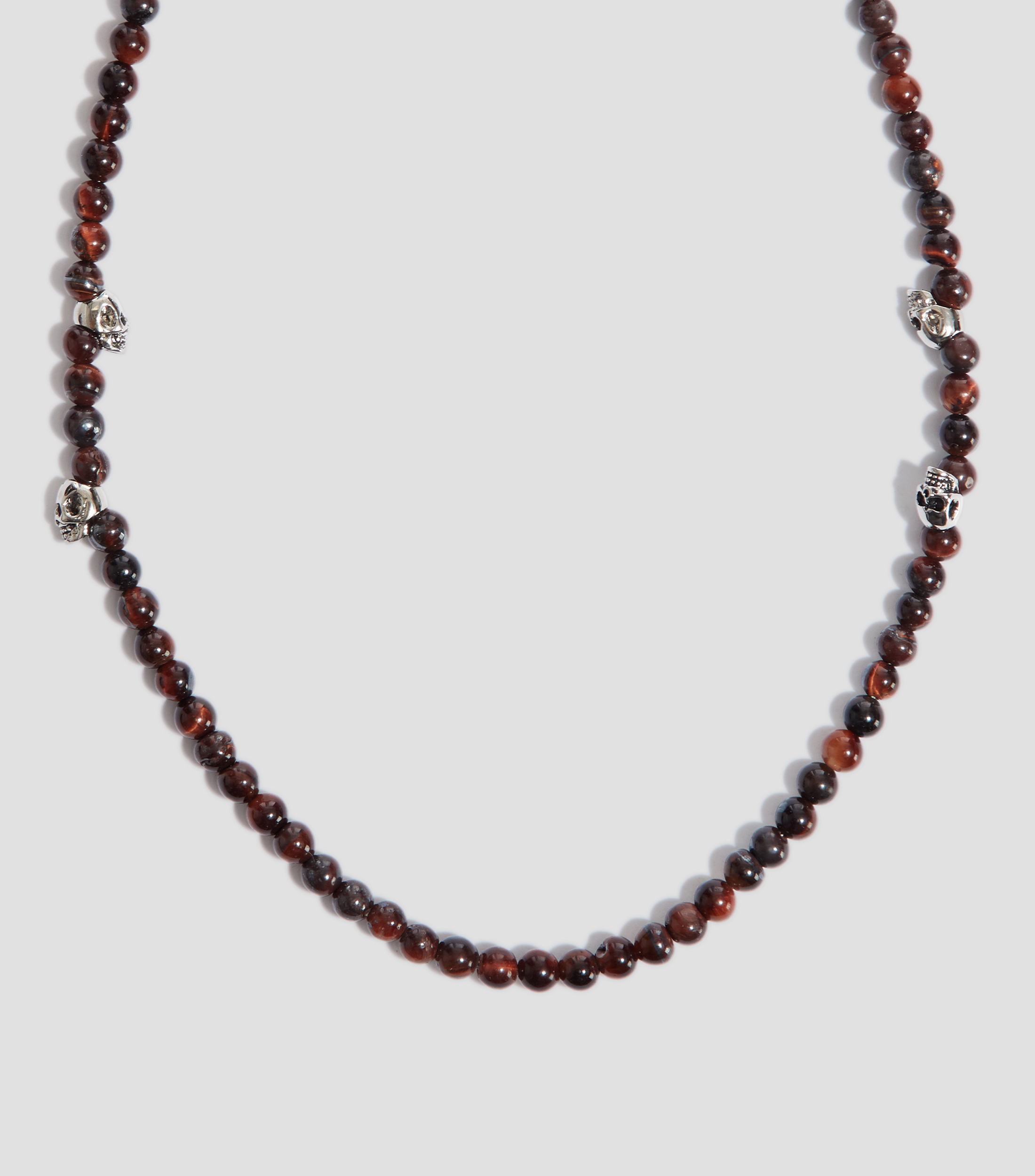 Pulsera de doble vuelta en plata con piedra ojo de halcón Hombre