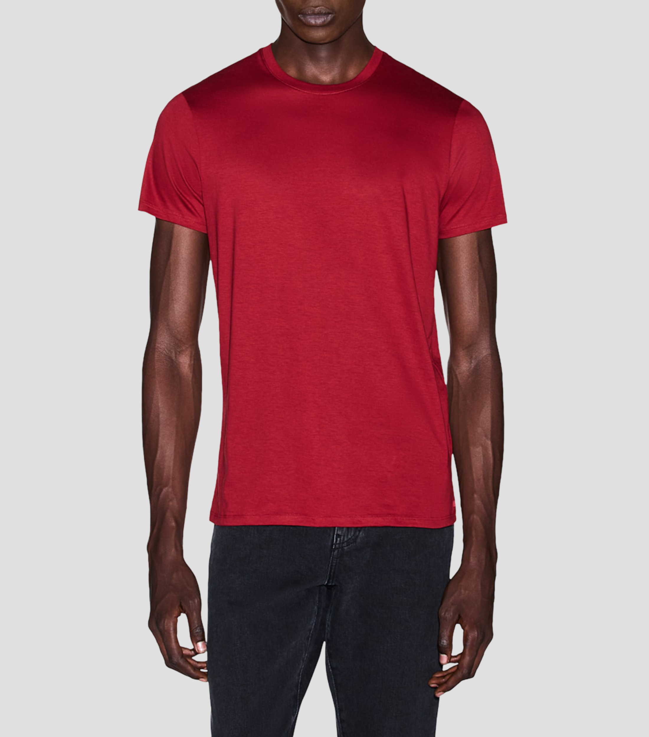 Playera cuello redondo manga corta lisa Hombre