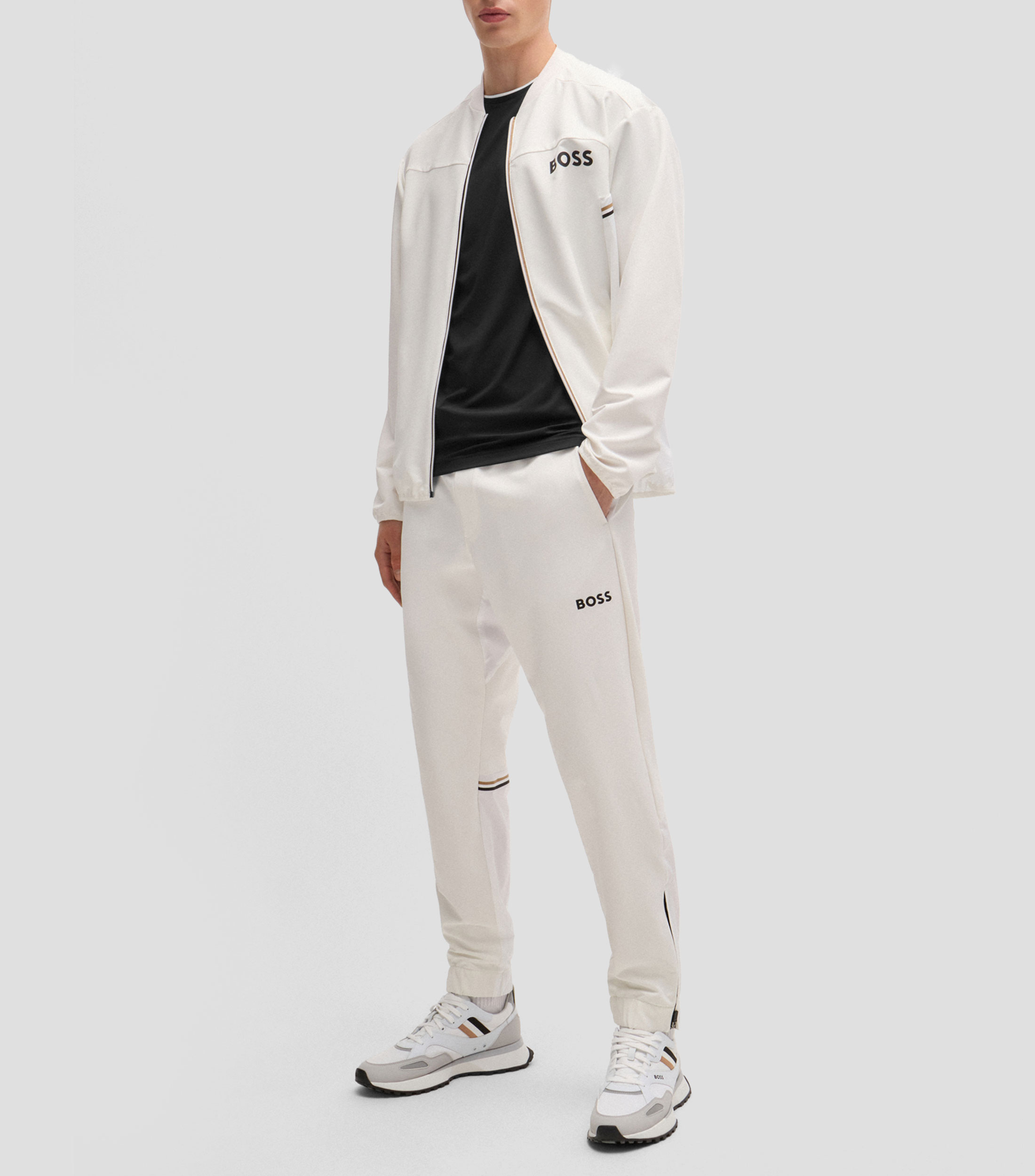 Playera Boss x Matteo Berrettini de punto elástico con detalles de la marca Hombre