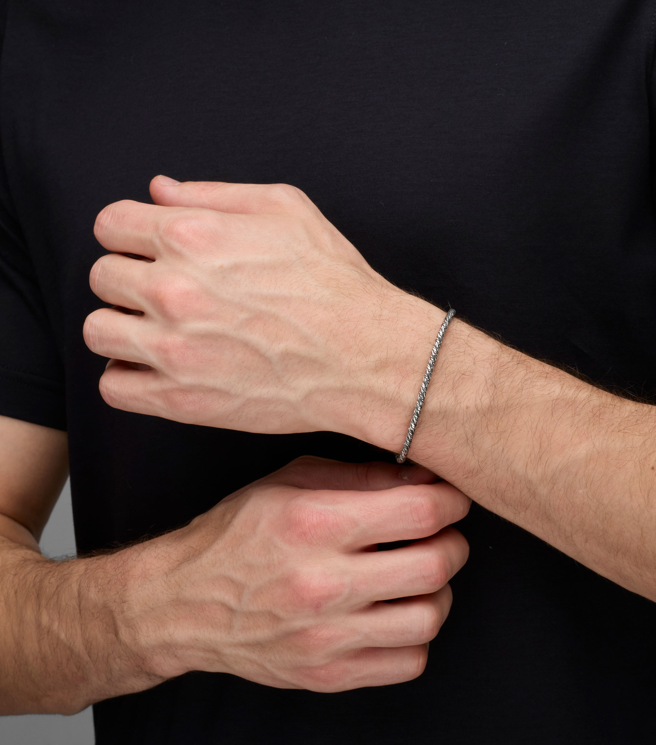 Pulsera en plata .925 con soga mediana Hombre