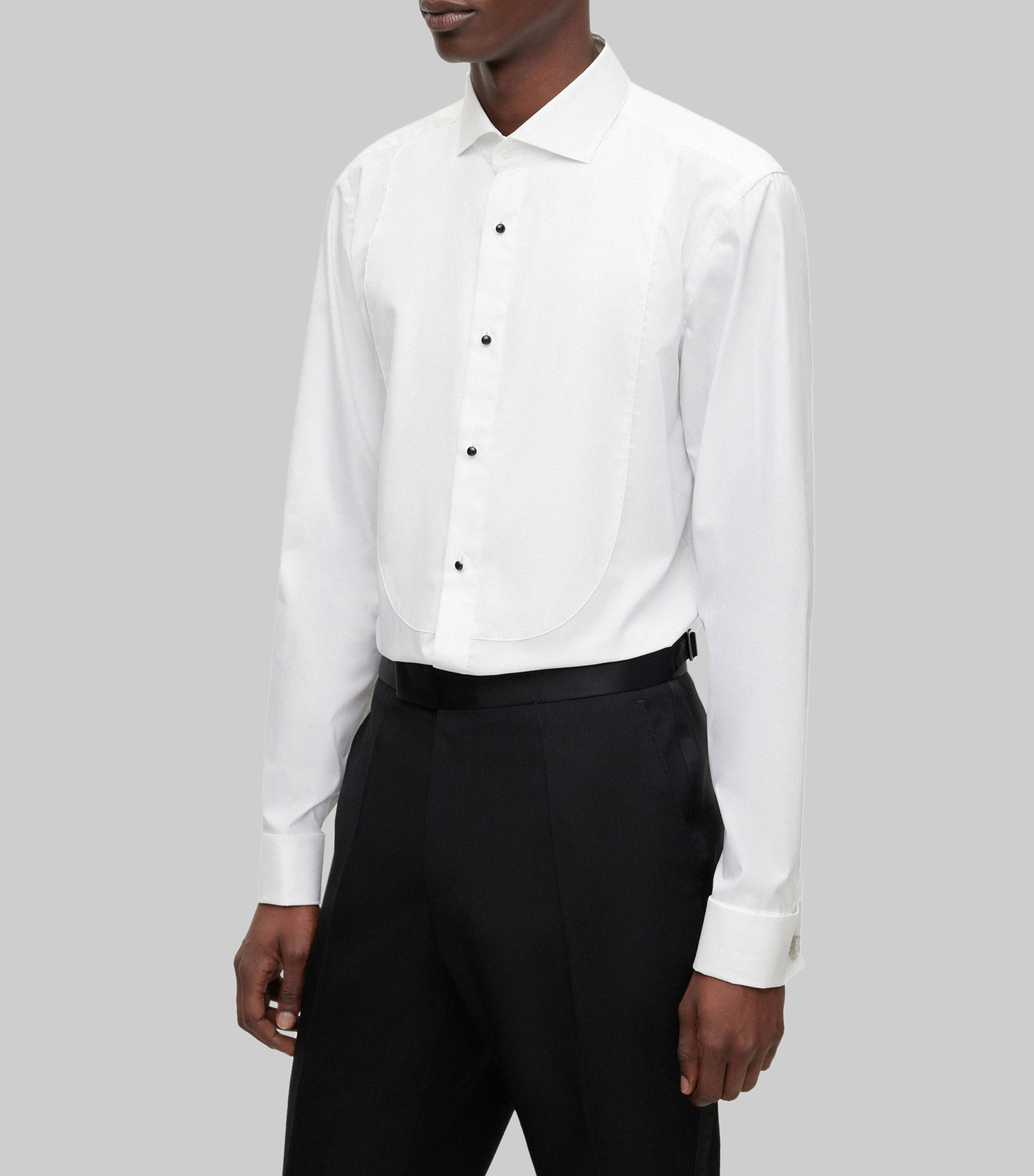 Camisa de vestir slim fit en popelín de algodón elástico de planchado fácil Hombre