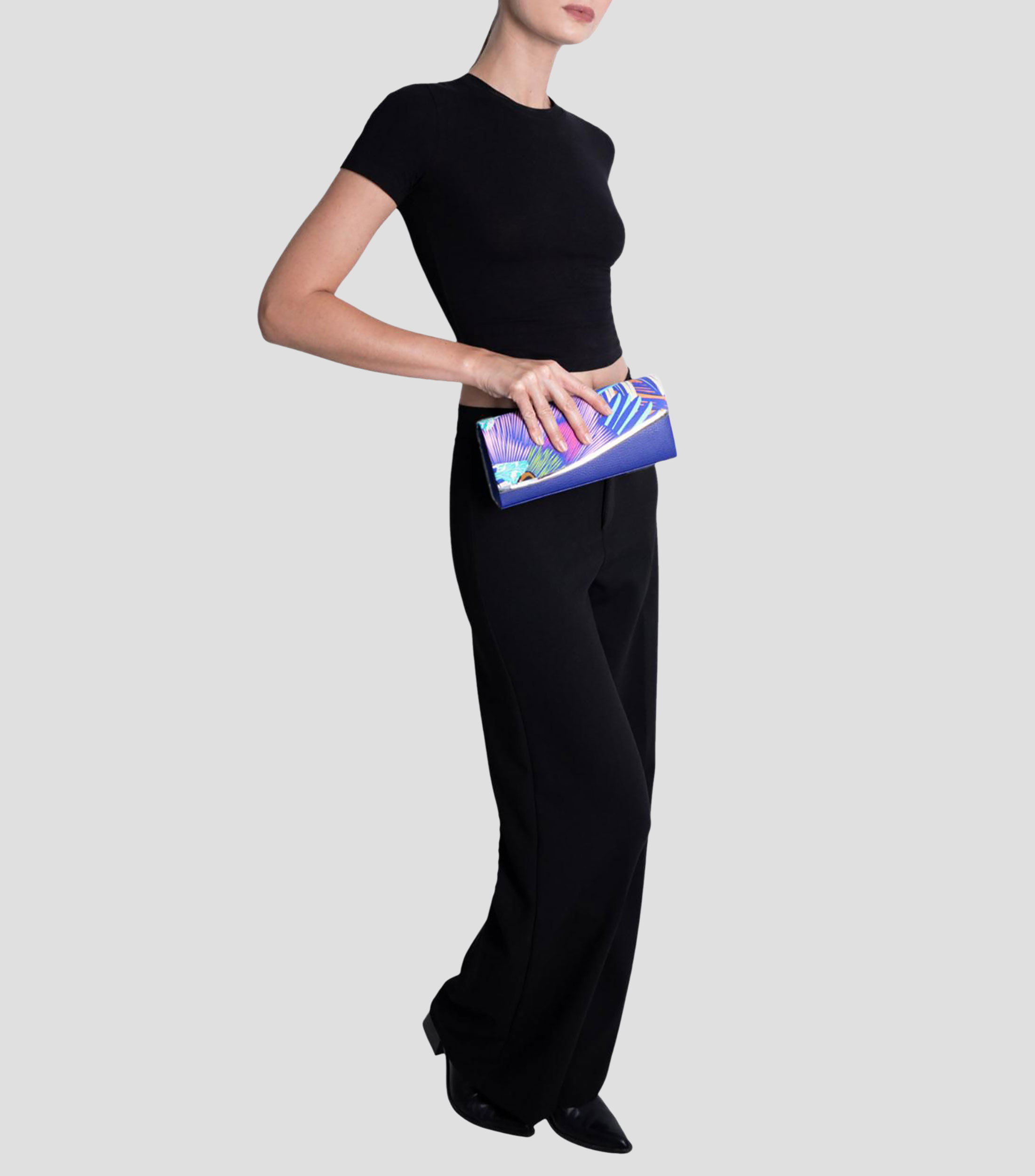 Bolsa clutch multicolor en piel Torogoz estampada Mujer