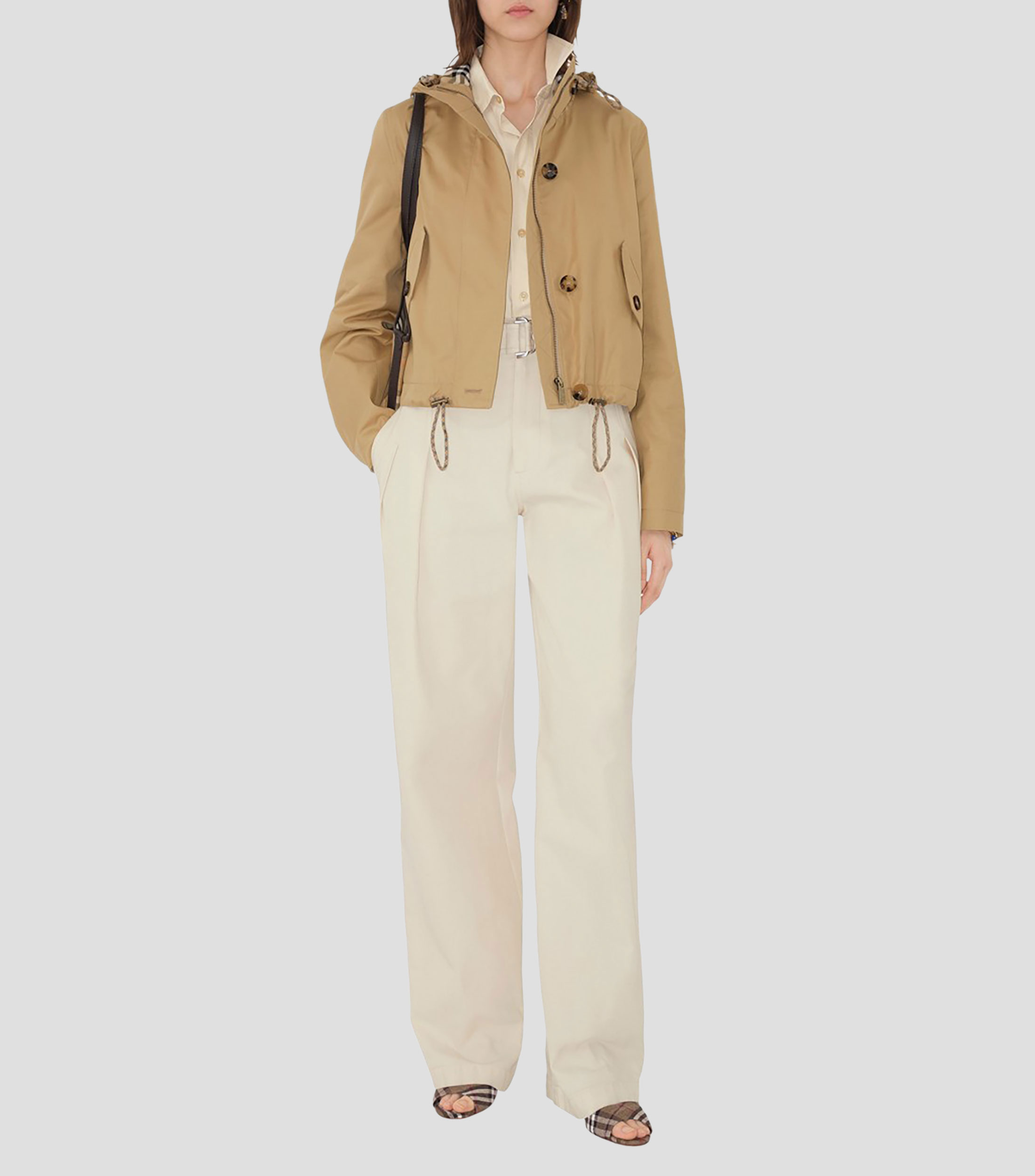Parka corta con cremallera Mujer