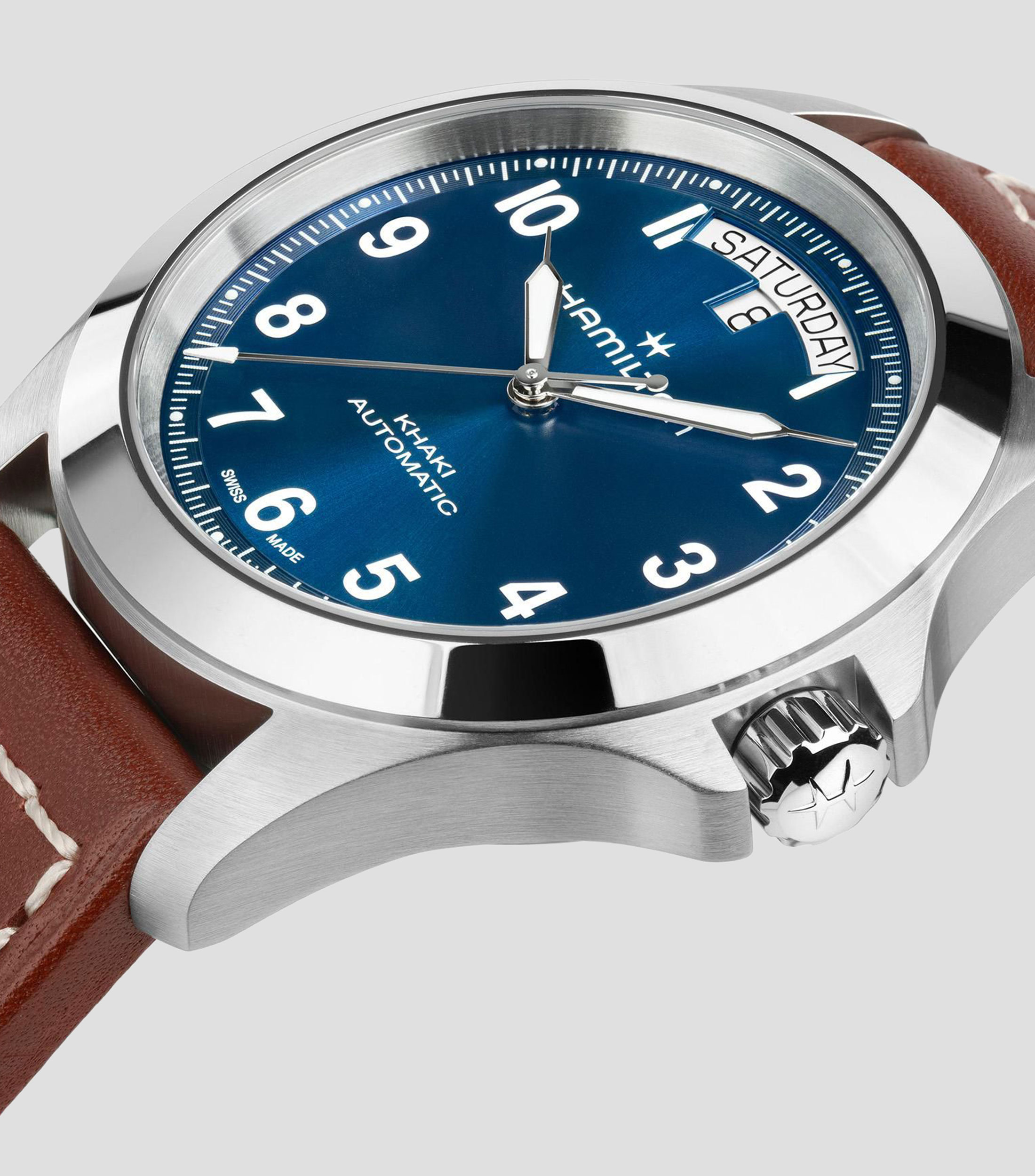 Reloj para Hombre Khaki Field King Day Date Casual Plateado