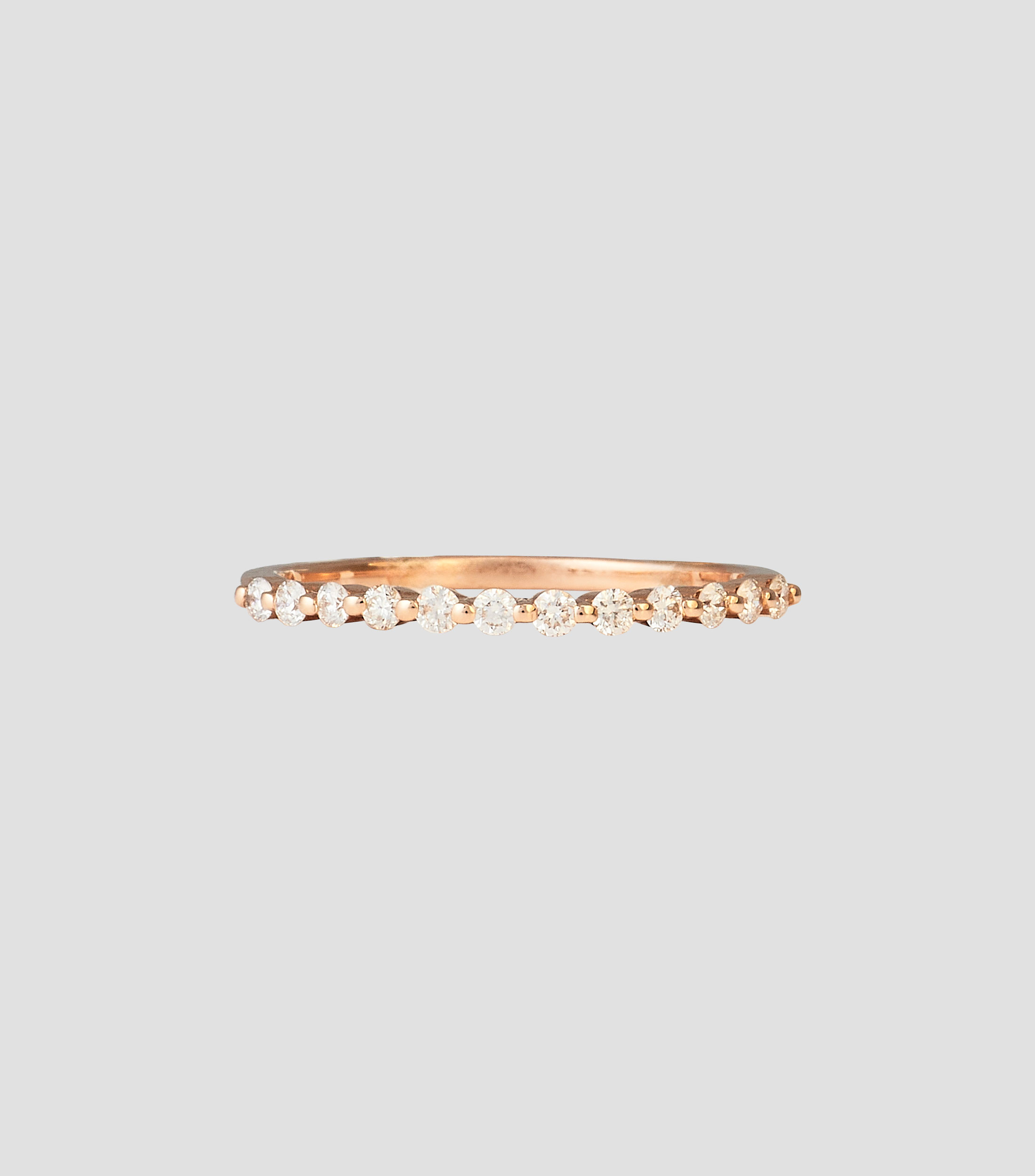 Anillo en oro rosa de 14 kilates con diamantes Mujer
