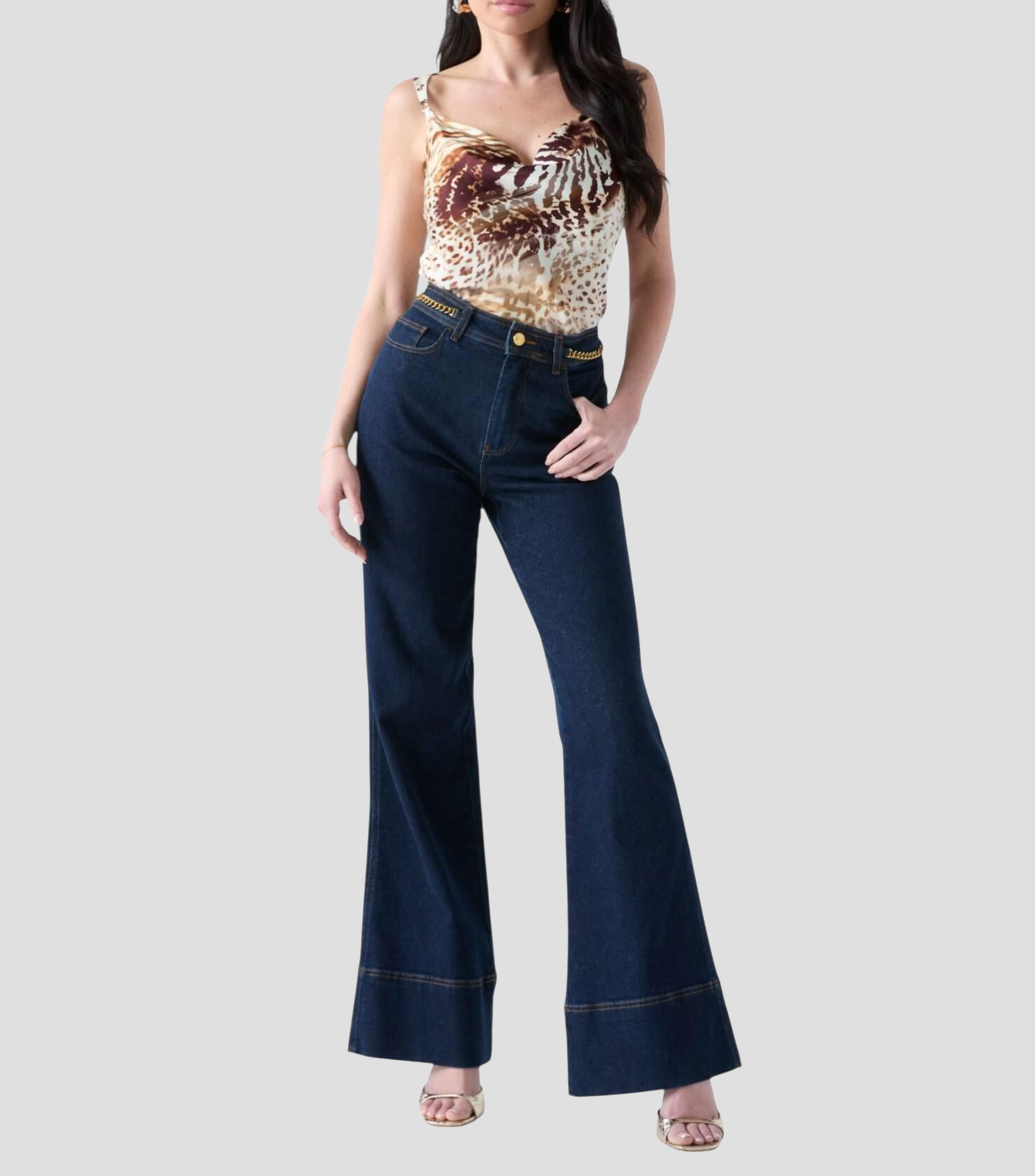 Top estampado sin mangas Mujer