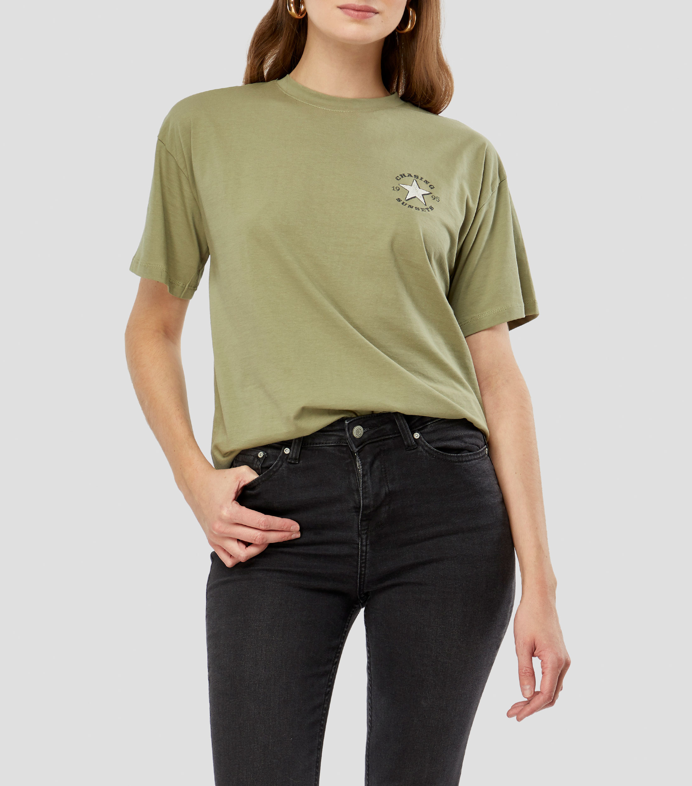 Playera cuello redondo manga corta lisa Mujer
