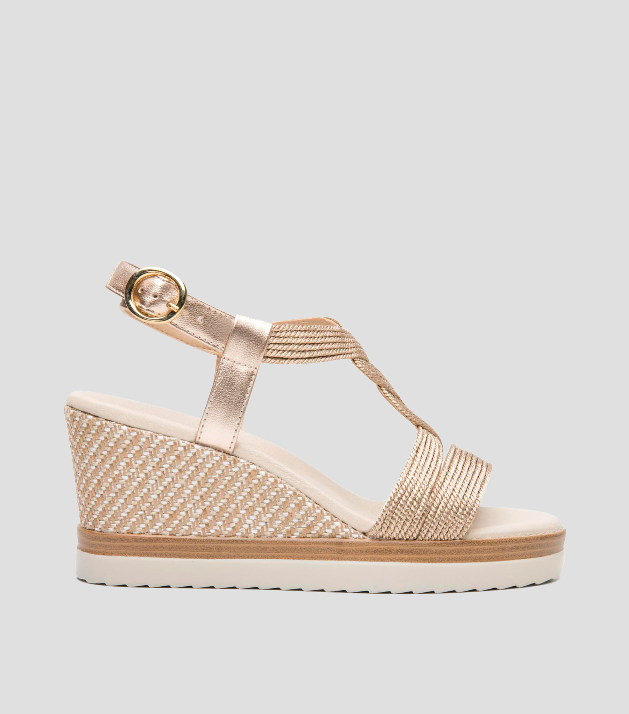 Sandalias con tacón medio de cuña Olympia Mujer
