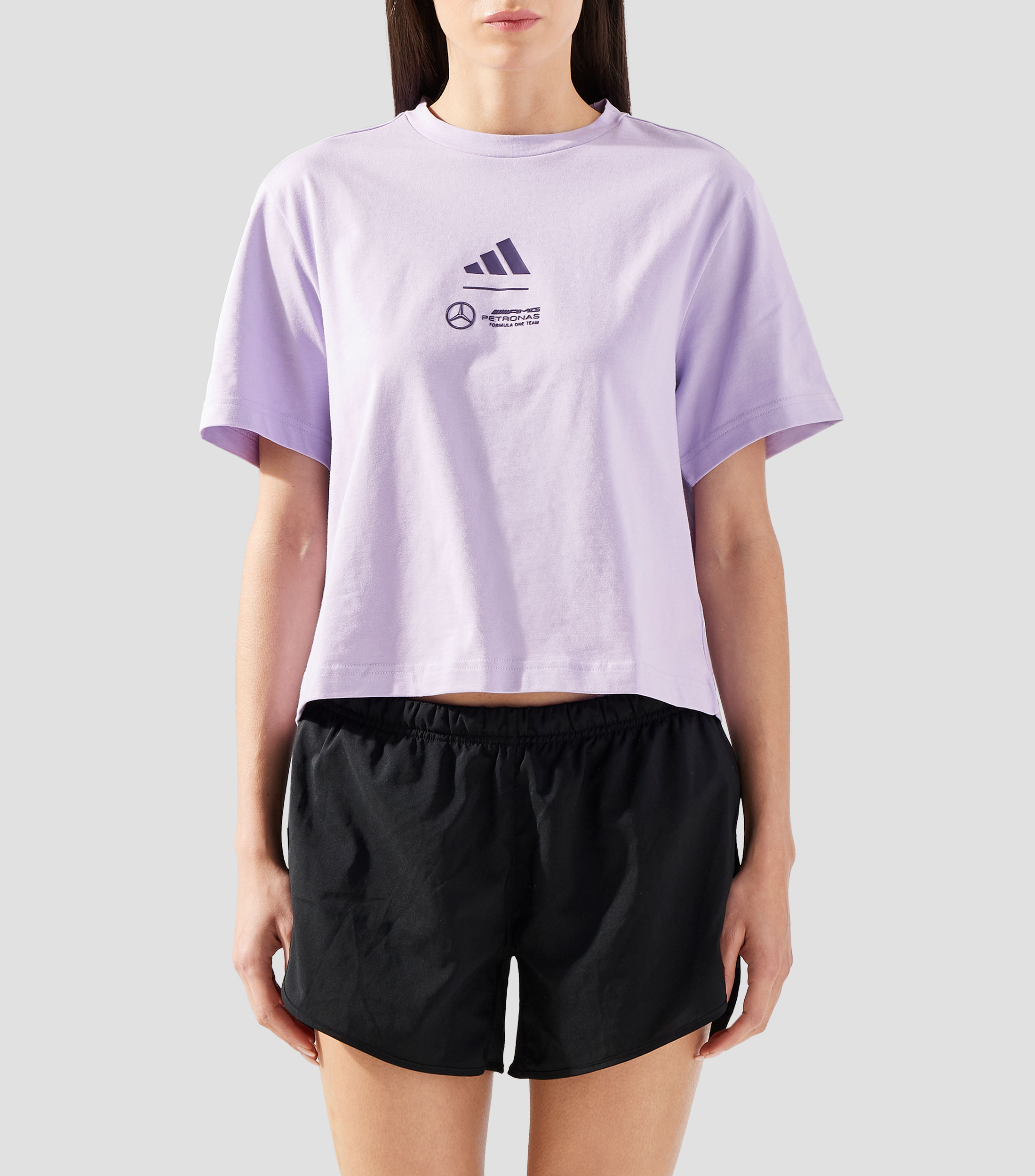 Playera cuello redondo manga corta estampada Mujer
