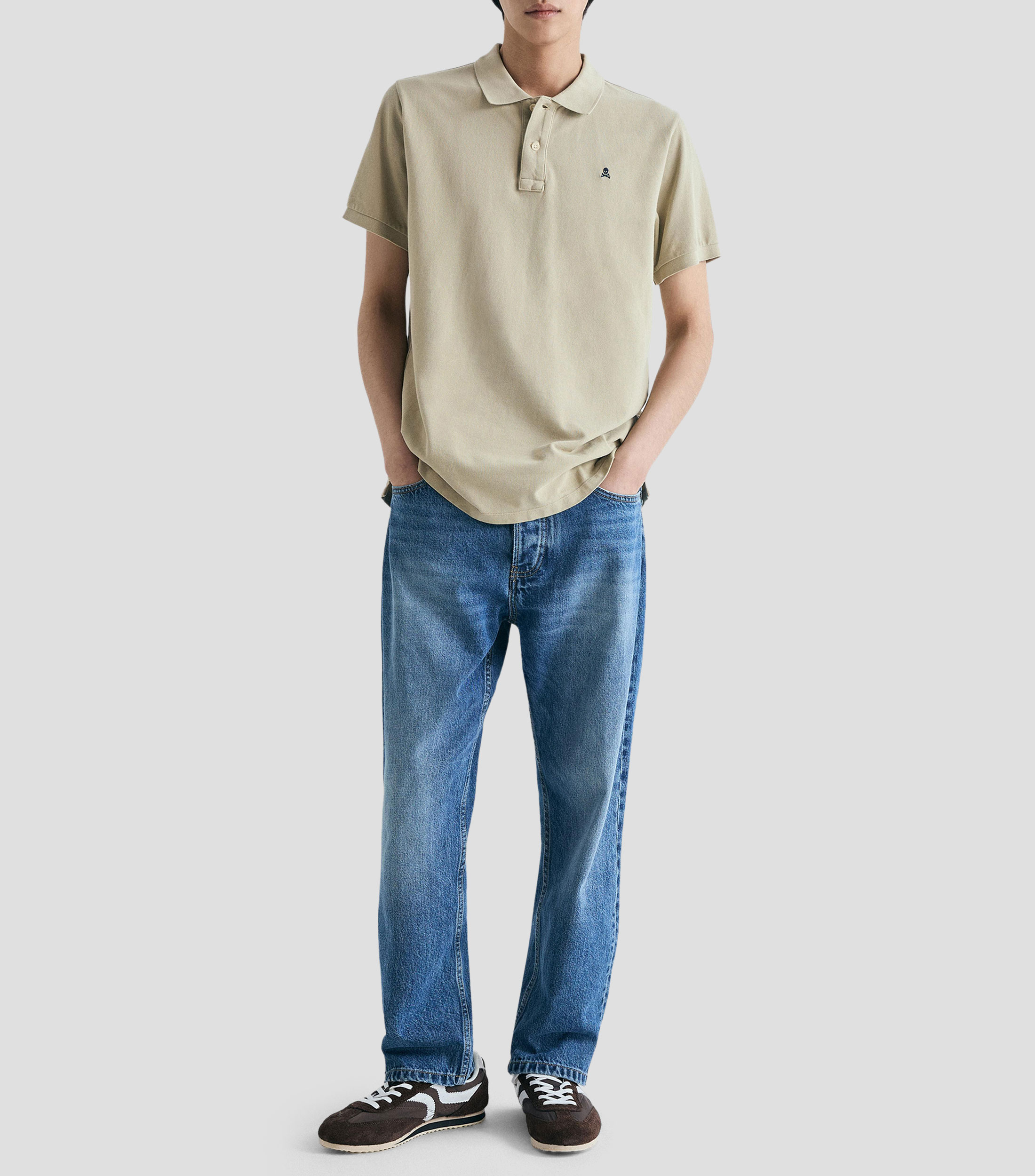 Playera tipo polo manga corta lisa Hombre