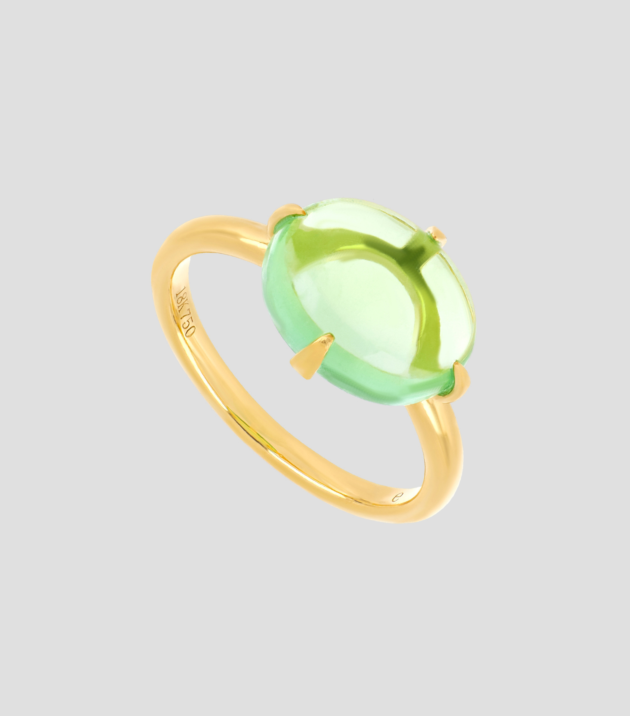 Anillo en oro amarillo de 18 Kilates con turmalina Mujer