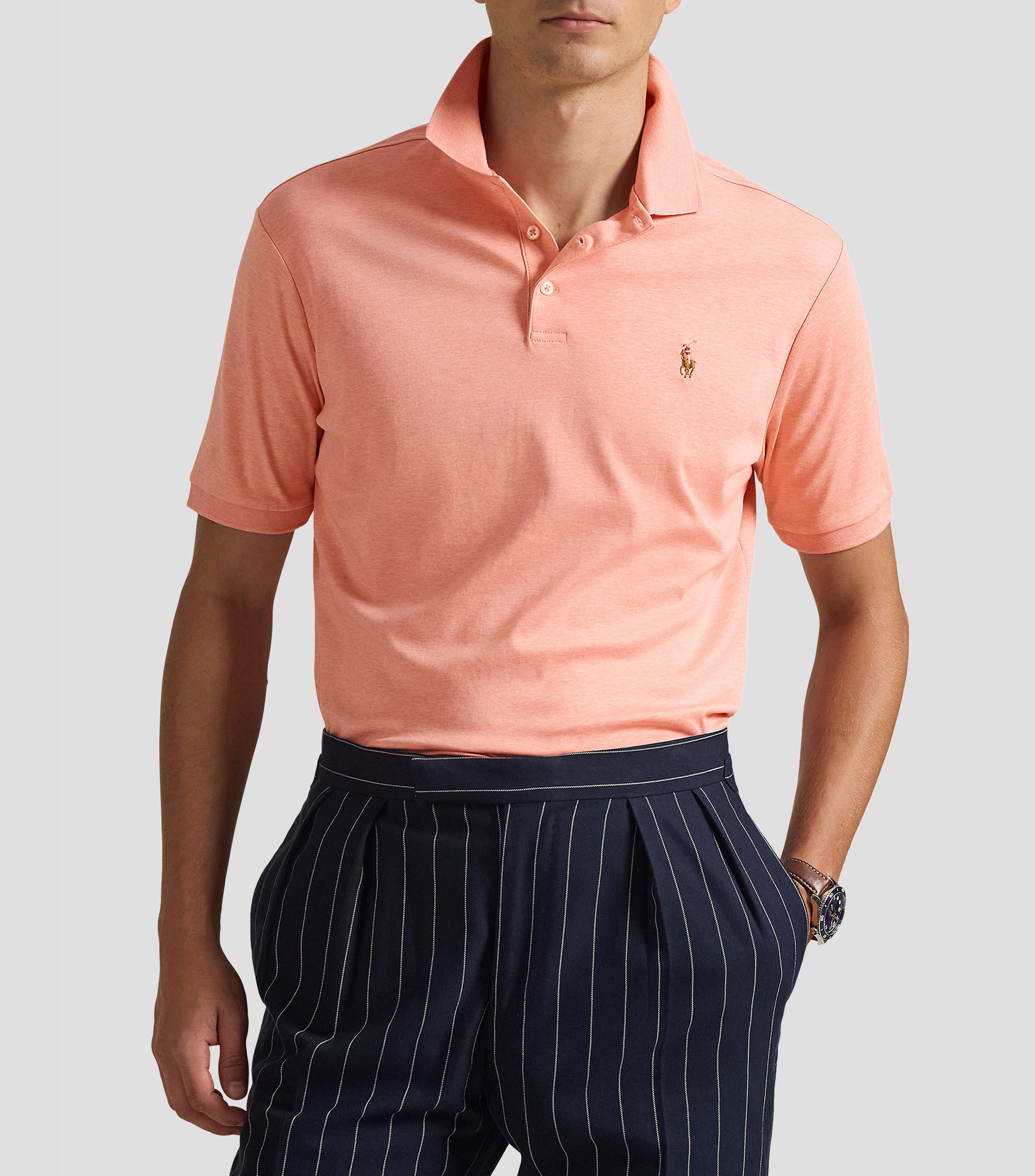 Playera tipo polo manga corta lisa Hombre