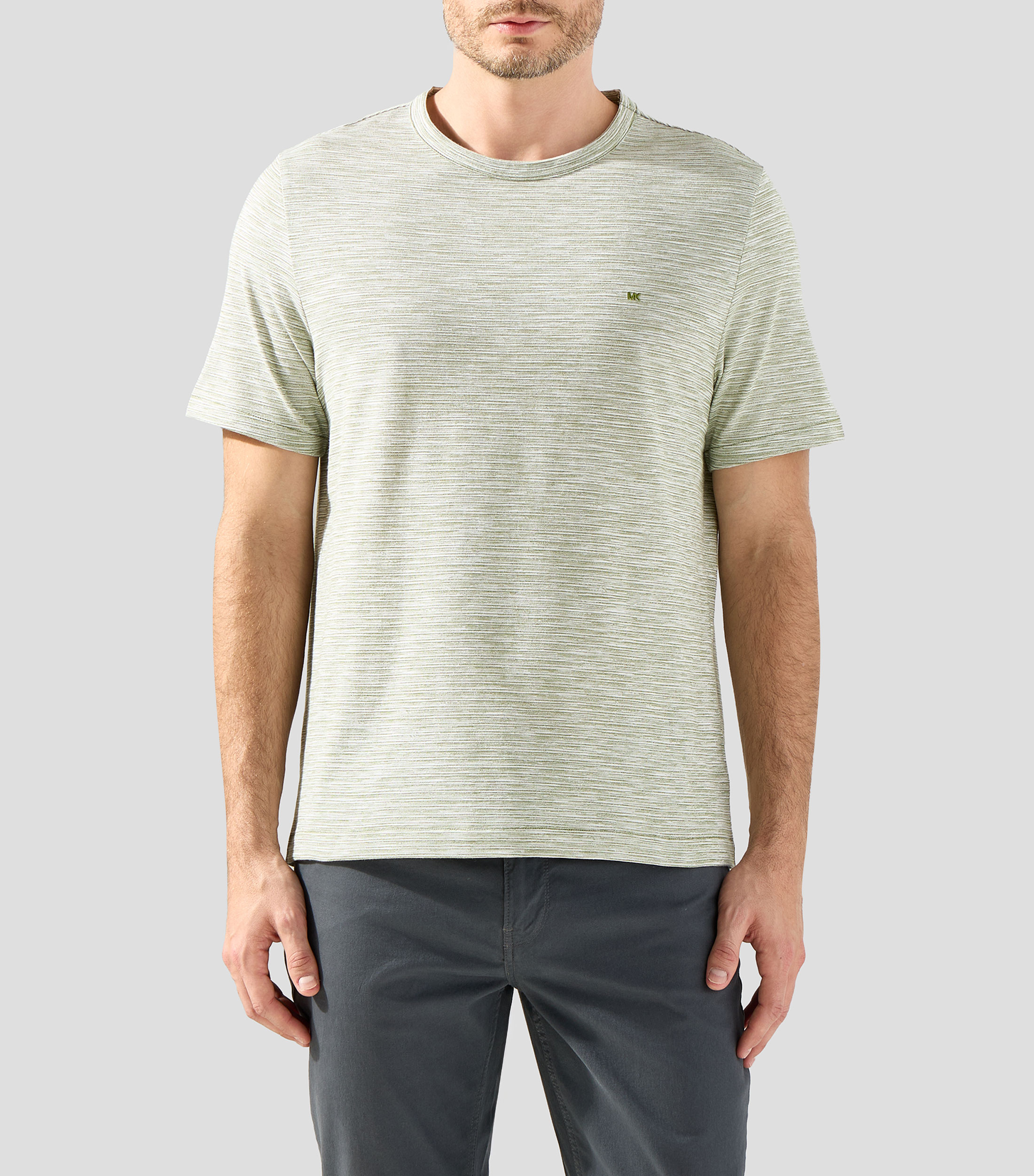 Playera cuello redondo manga corta jaspeada Hombre