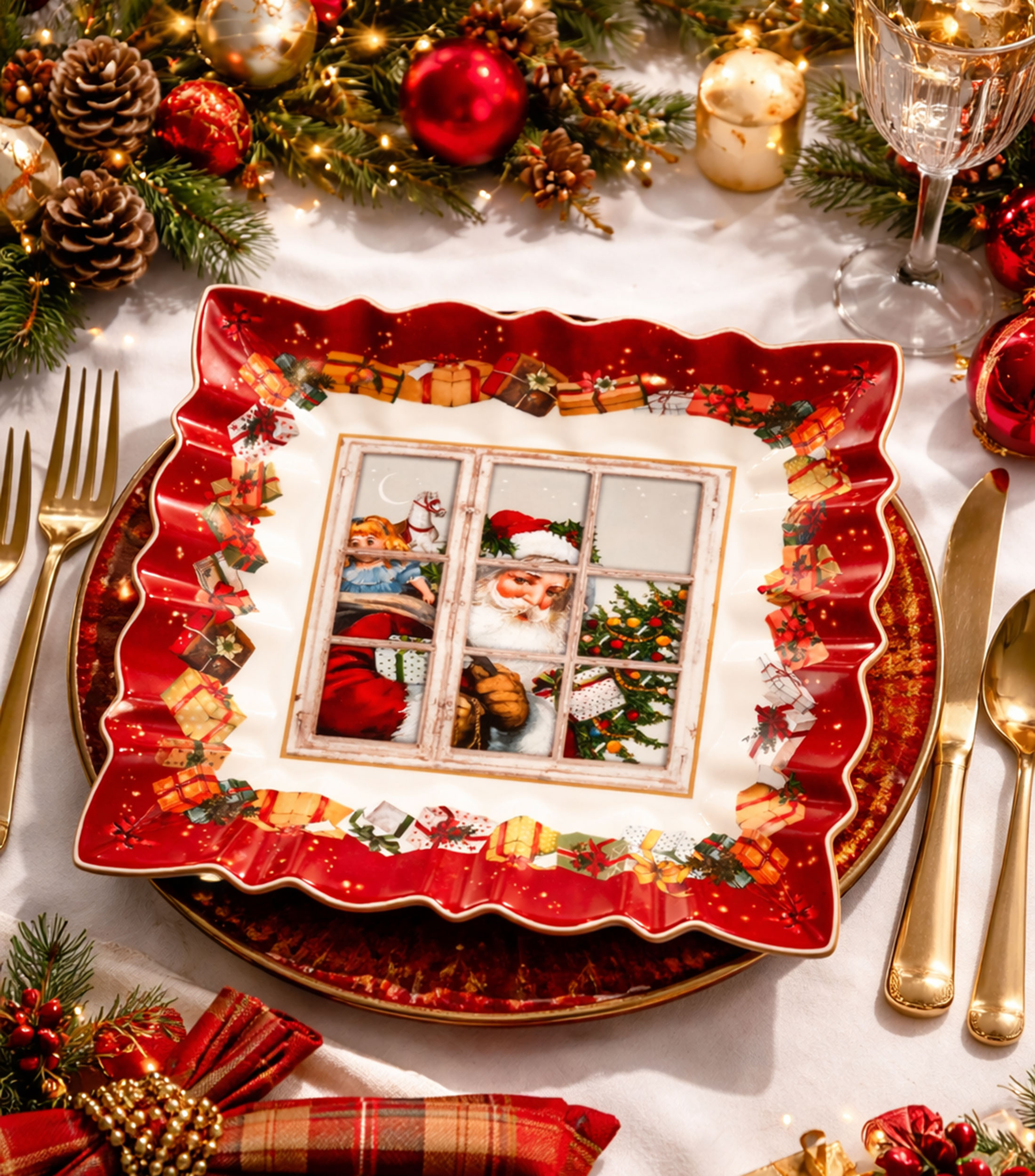 Bowl Square Santa