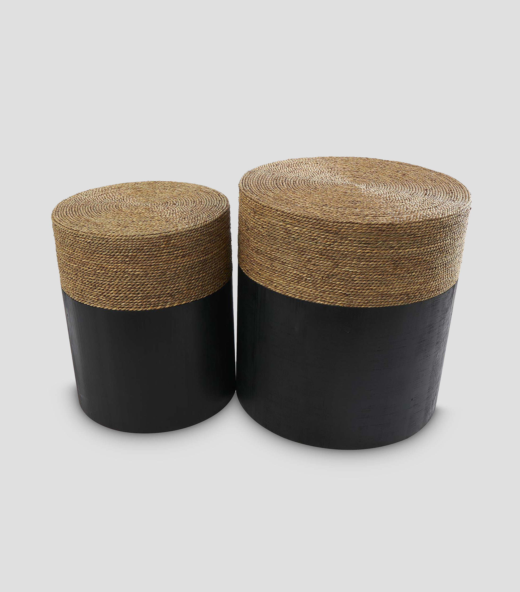 Set de mesas laterales con tejido plantas secas