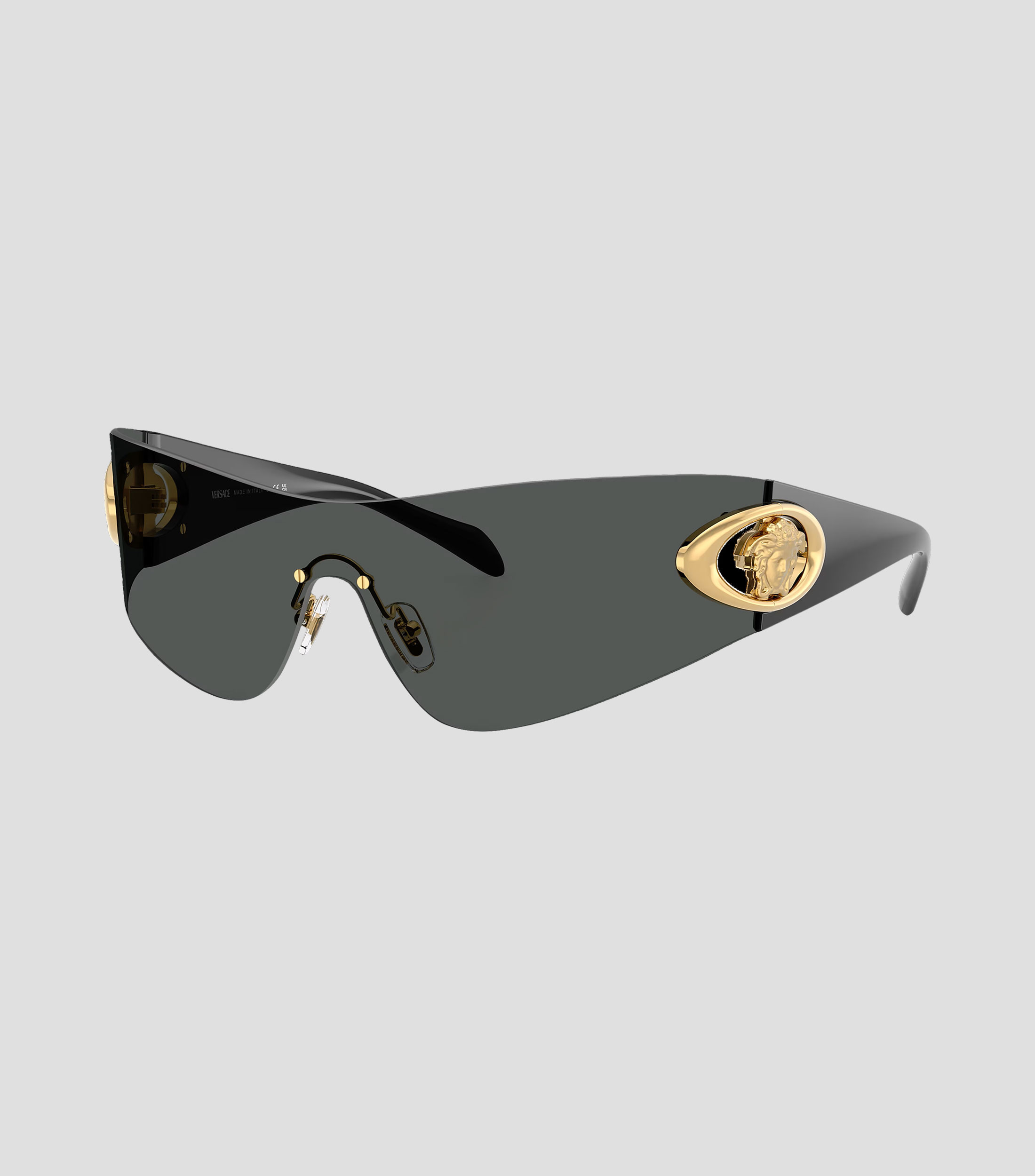 Lentes de sol irregulares gris oscuro con dorado Mujer
