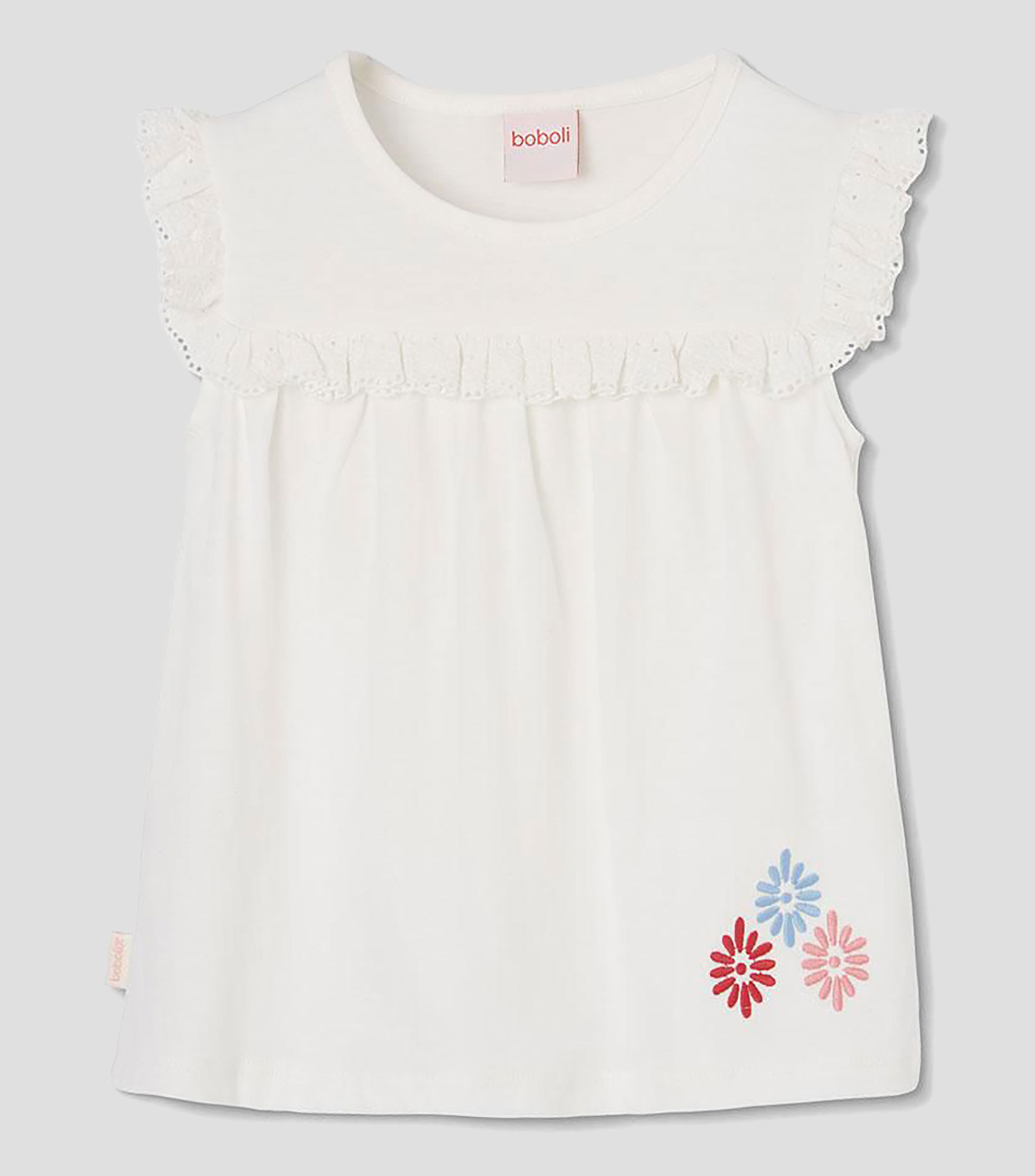 Playera cuello redondo sin mangas lisa Bebé