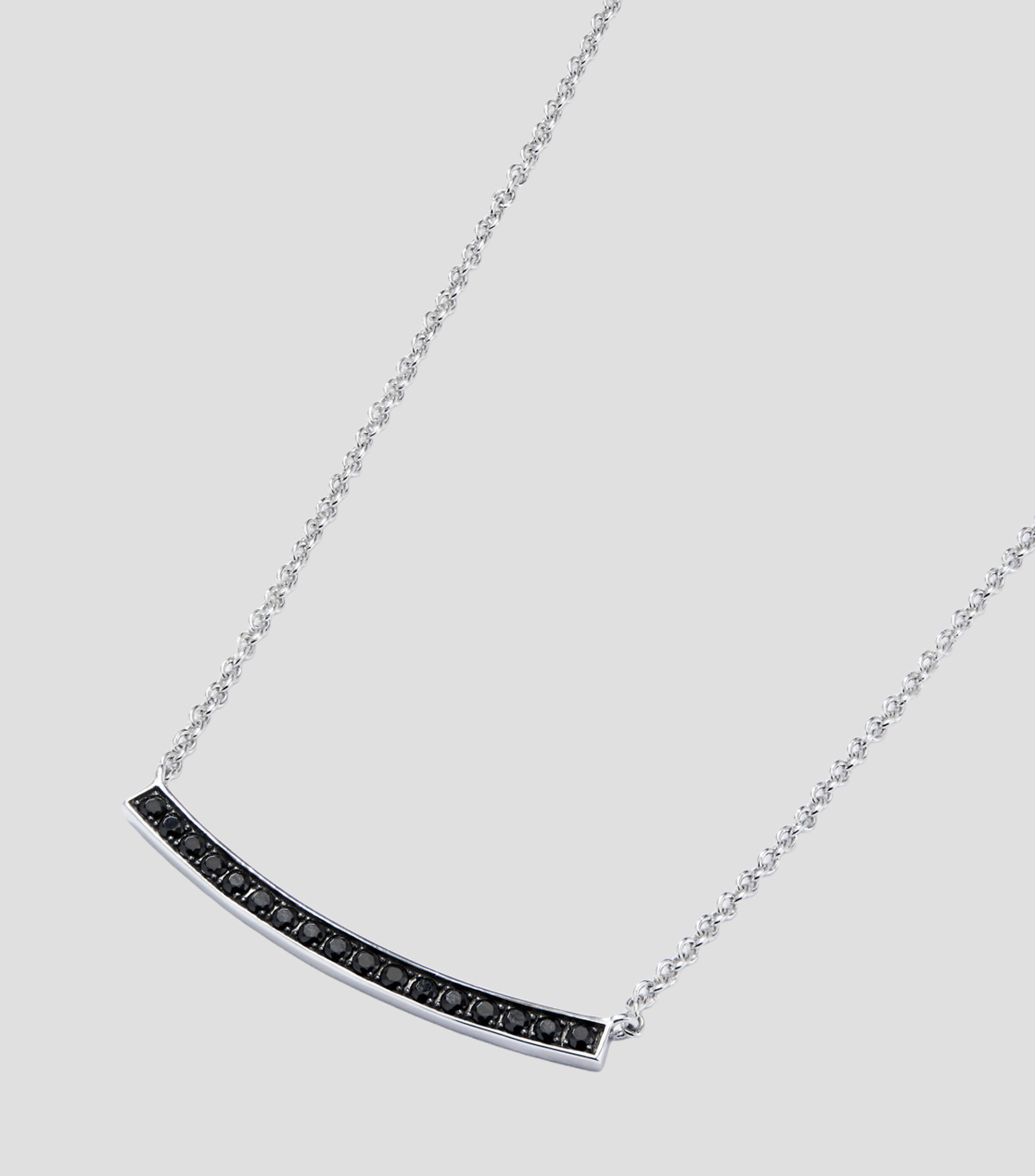 Collar en plata .925 con espinelas negras Mujer