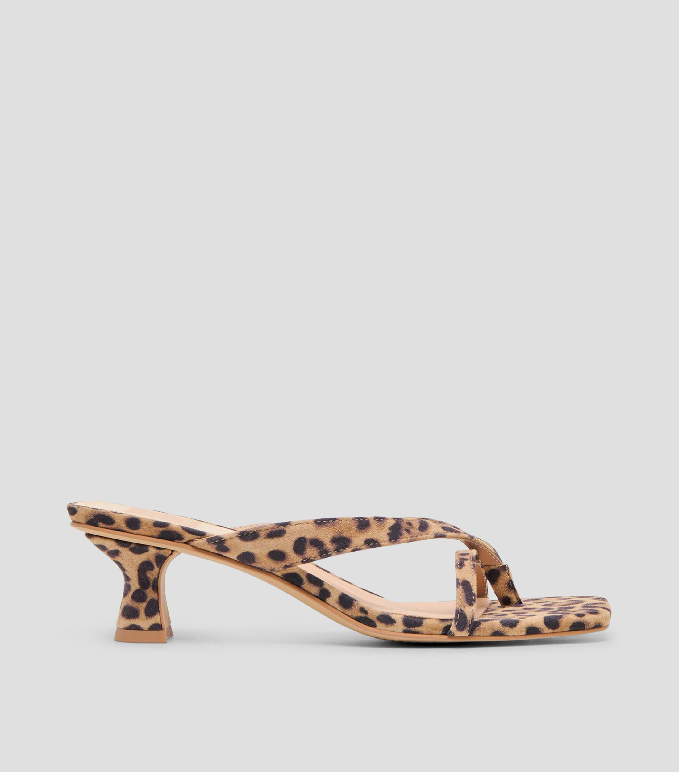 Sandalias Brevel con tacón bajo de media luna animalprint Mujer