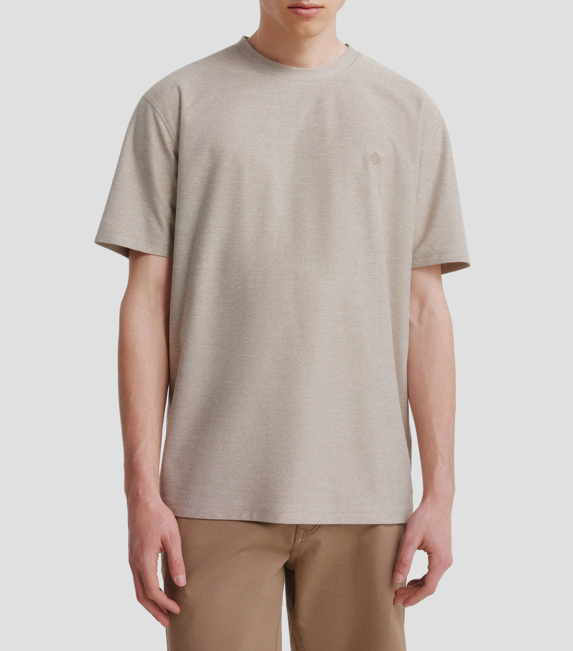 Playera cuello redondo manga corta con microdiseños Hombre